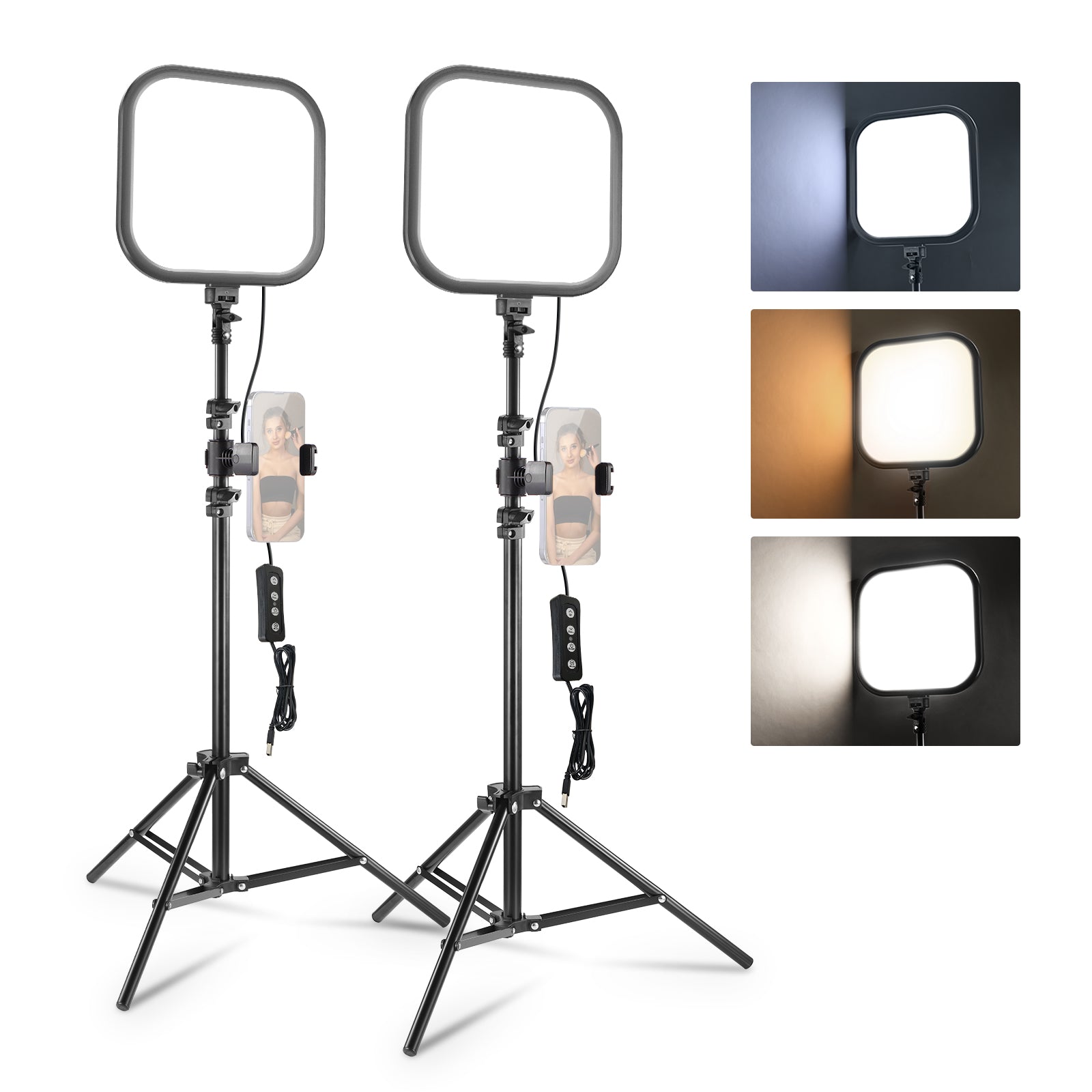 2 Pack NEEWER L220 Full Screen LED Video Panel Light Kit
