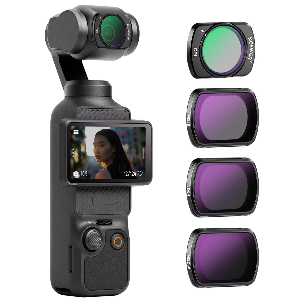 NEEWER 4パック 磁気ND＆CPLフィルターキット コンパチブル DJI OSMO 