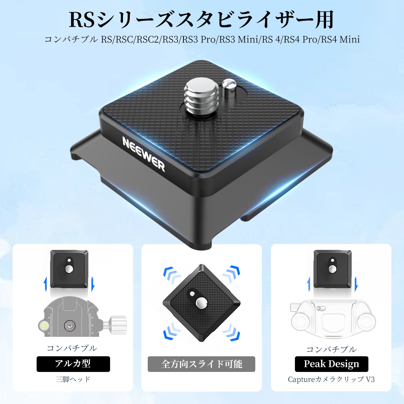 NEEWER UA078 Arca型 クイックリリースプレート 1/4