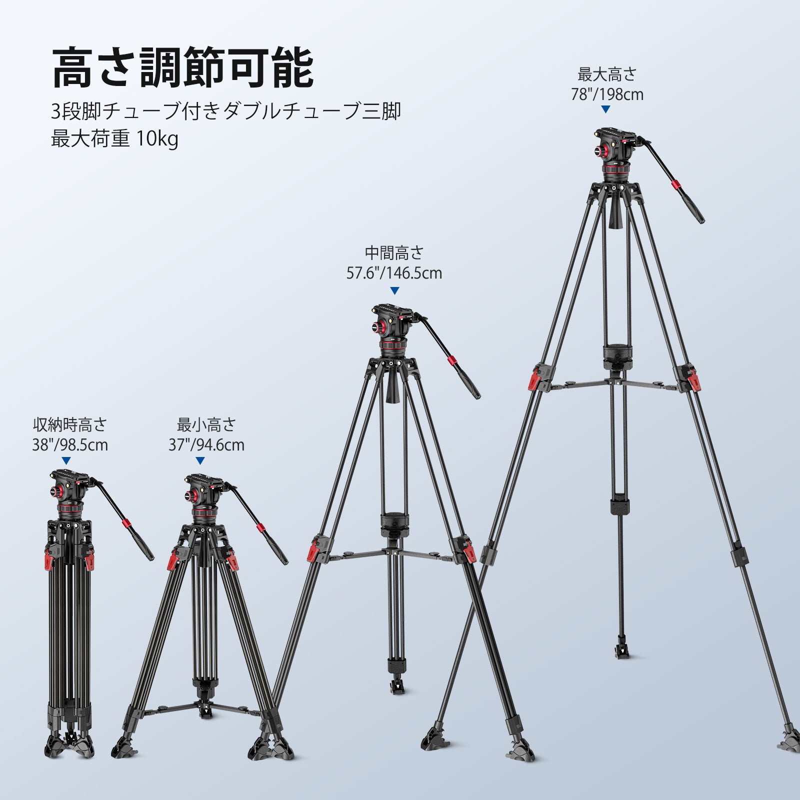 NEEWER LL37 198cm カメラビデオ三脚 – NEEWER.JP