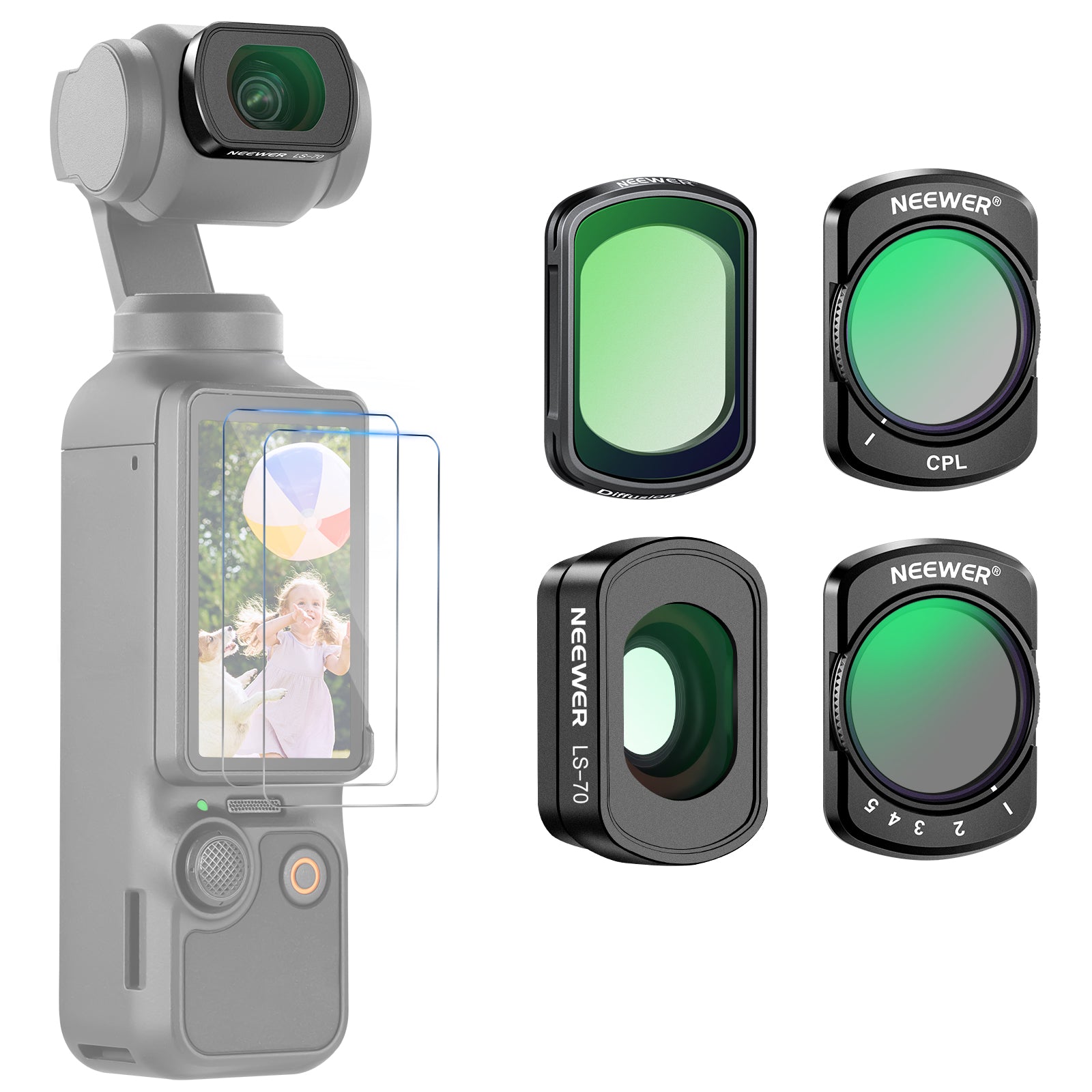 NEEWER フィルターセット 広角レンズ付き コンパチブル DJI Osmo