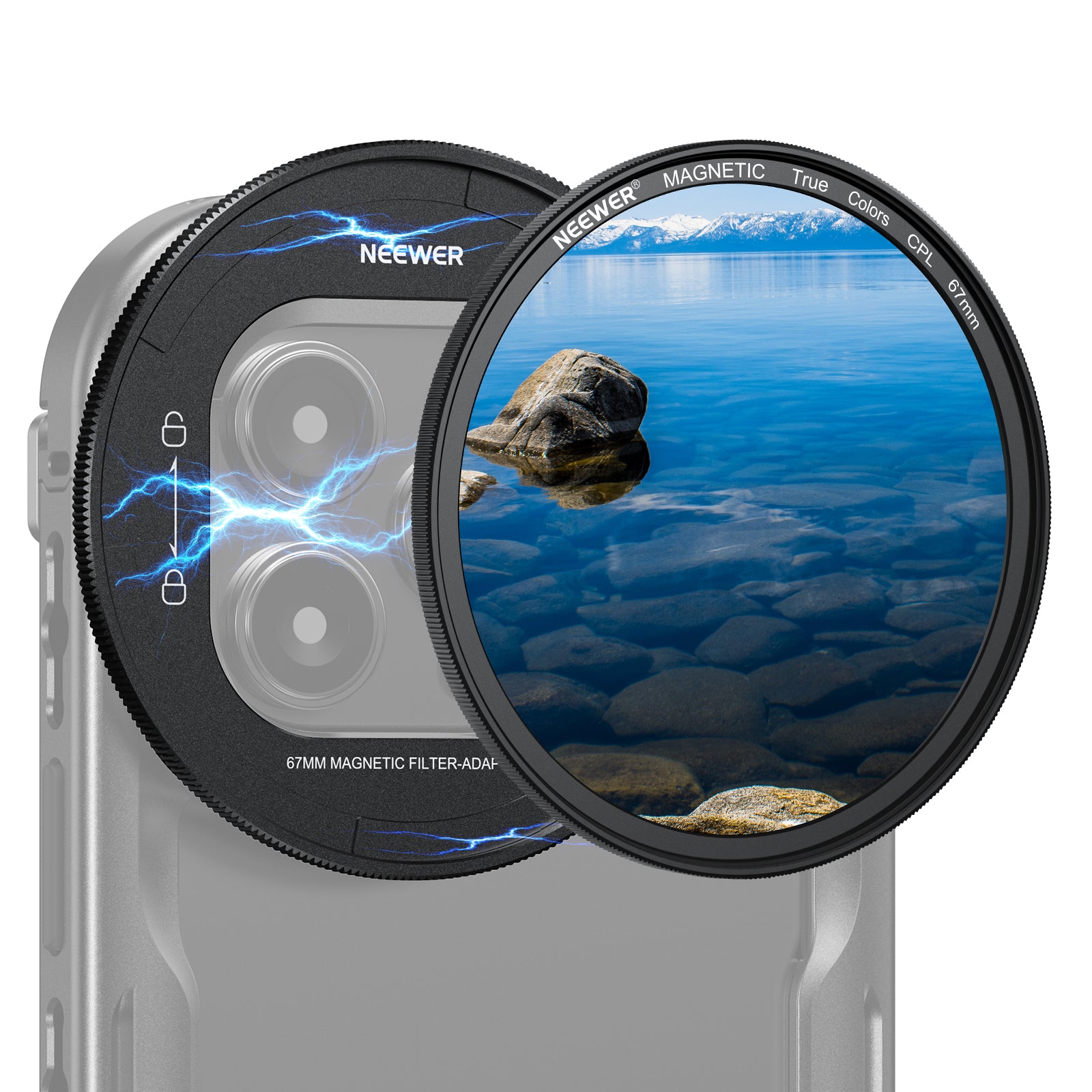 NEEWER 67mm マグネット式 フィルターセット PA073/PA074スマホケージ