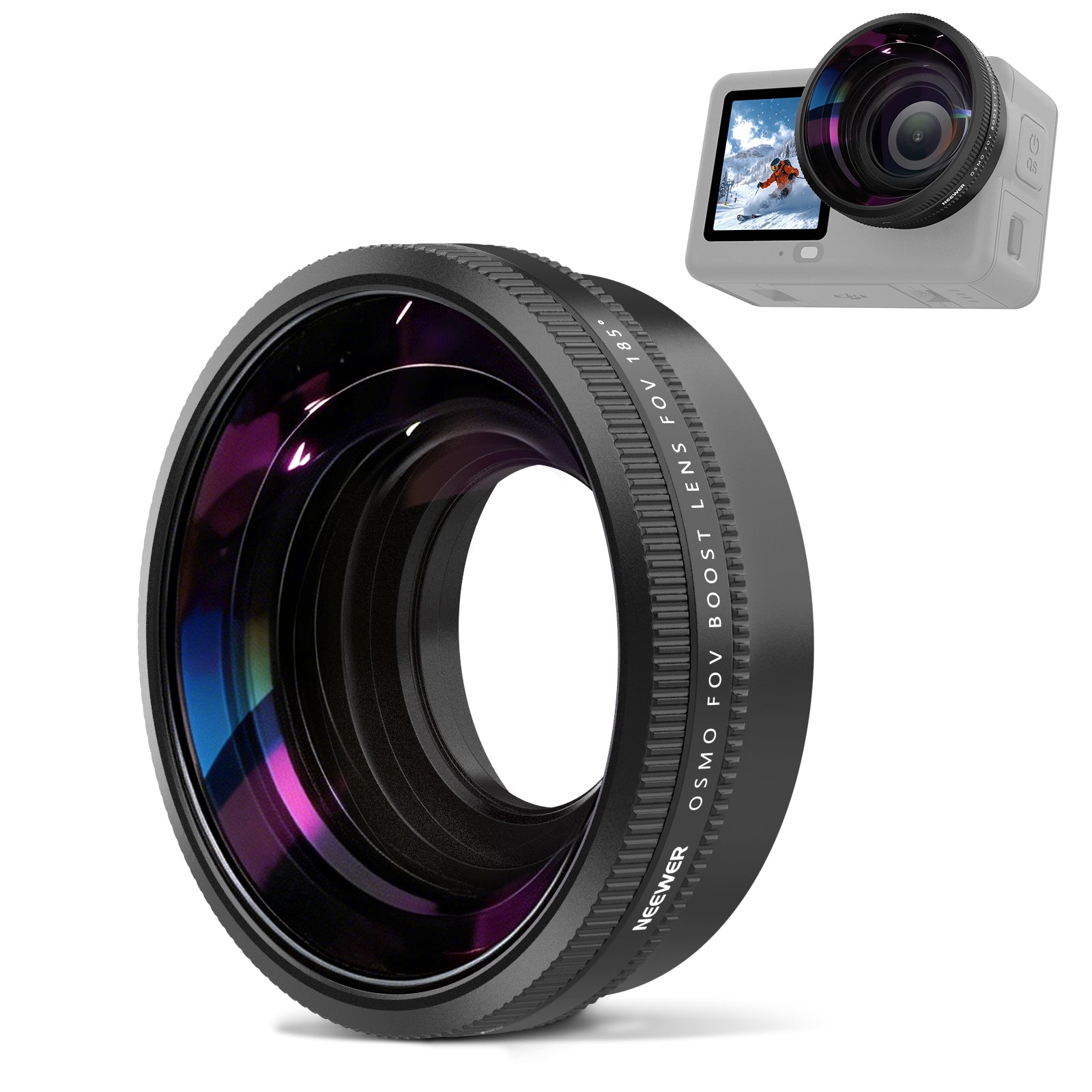 カメレオ フォト NEEWER FL-B52 185° FOV 広角レンズ Osmo Action 6対応 Osmo Action 6