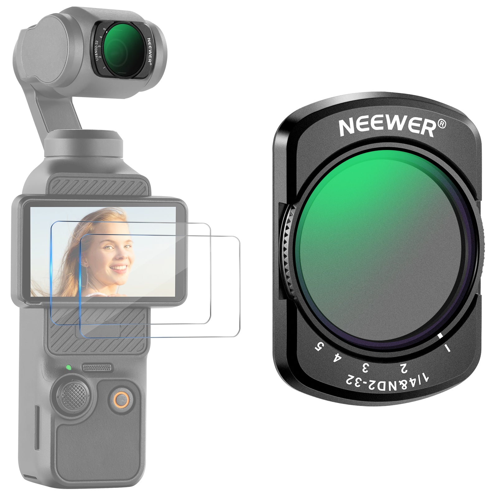 NEEWER FL-83 VND2-32＆1/4ブラック拡散フィルター Osmo Pocket 3