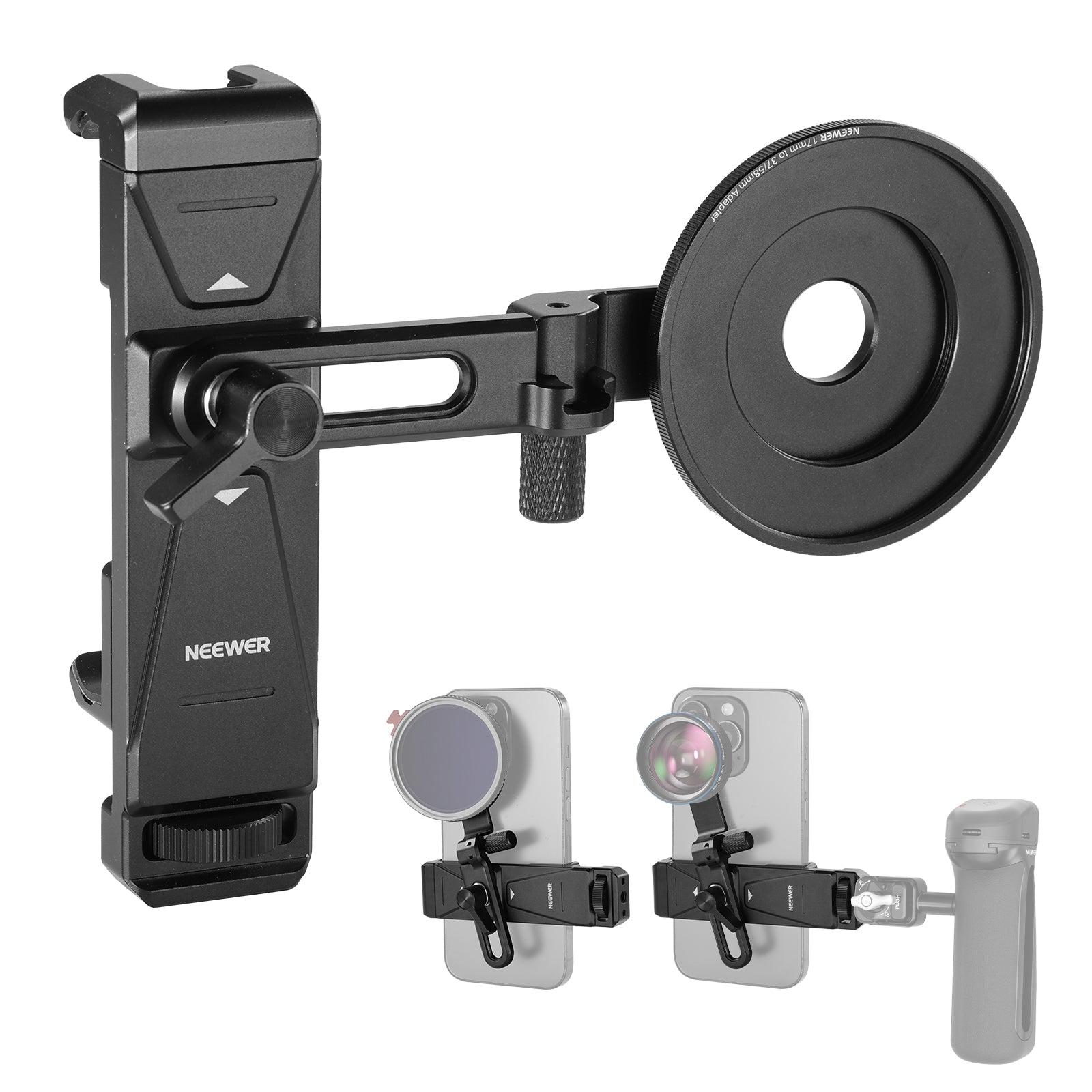 NEEWER PA047 PRO 汎用 スマホホルダー レンズアダプター＆フィルター