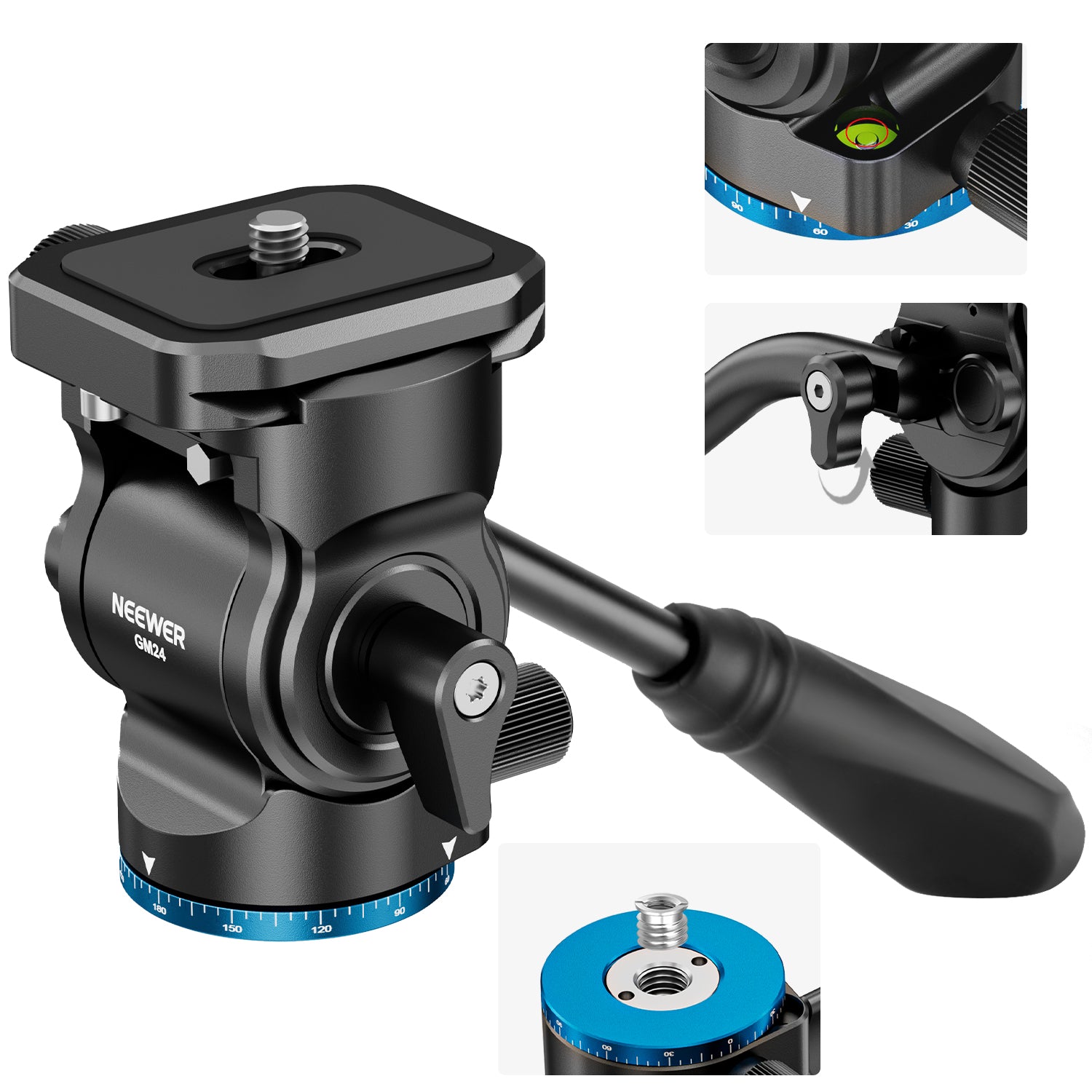 NEEWER GM24 ビデオ雲台 三脚ヘッド – NEEWER.JP
