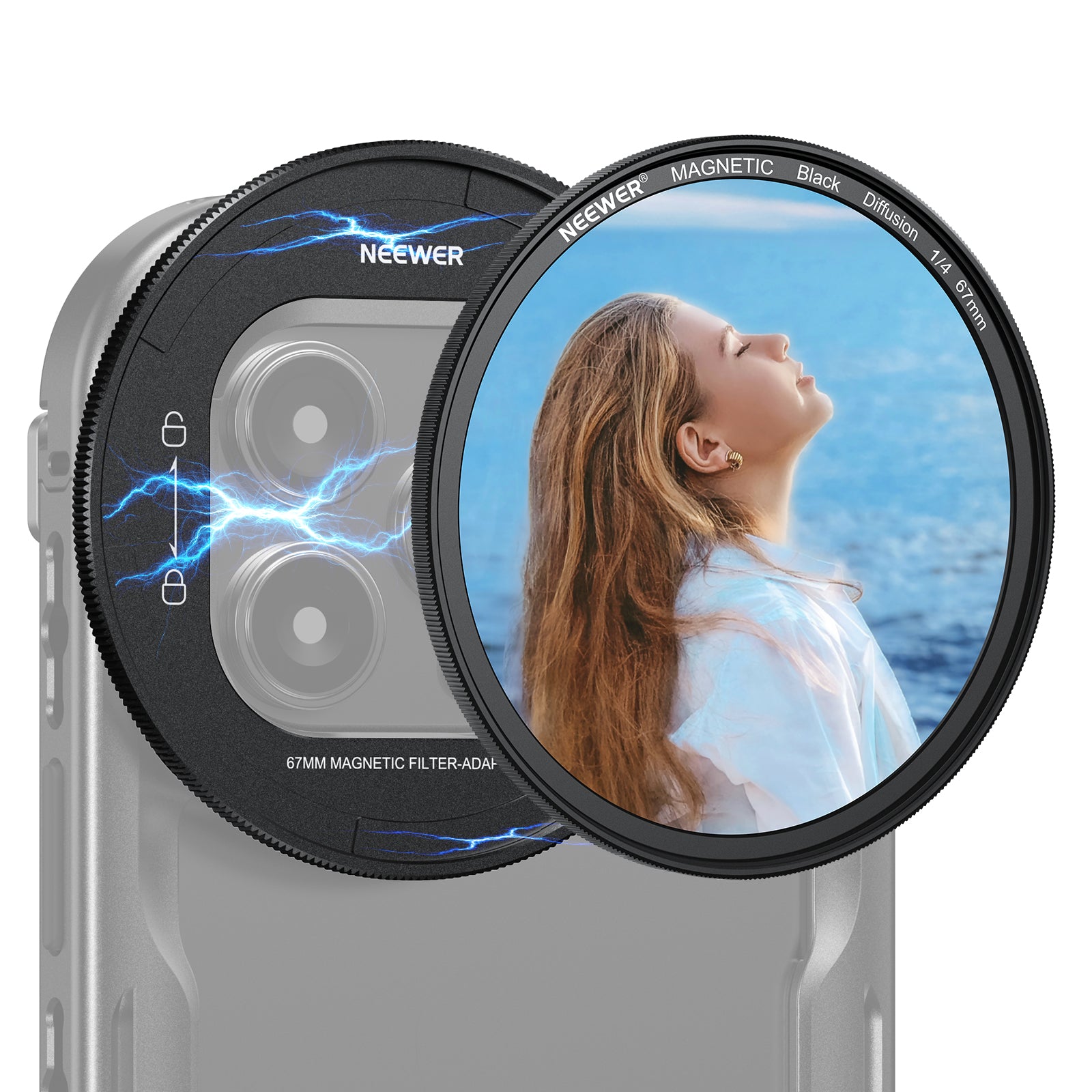 NEEWER 67mm マグネット式 フィルターセット PA073/PA074スマホケージ