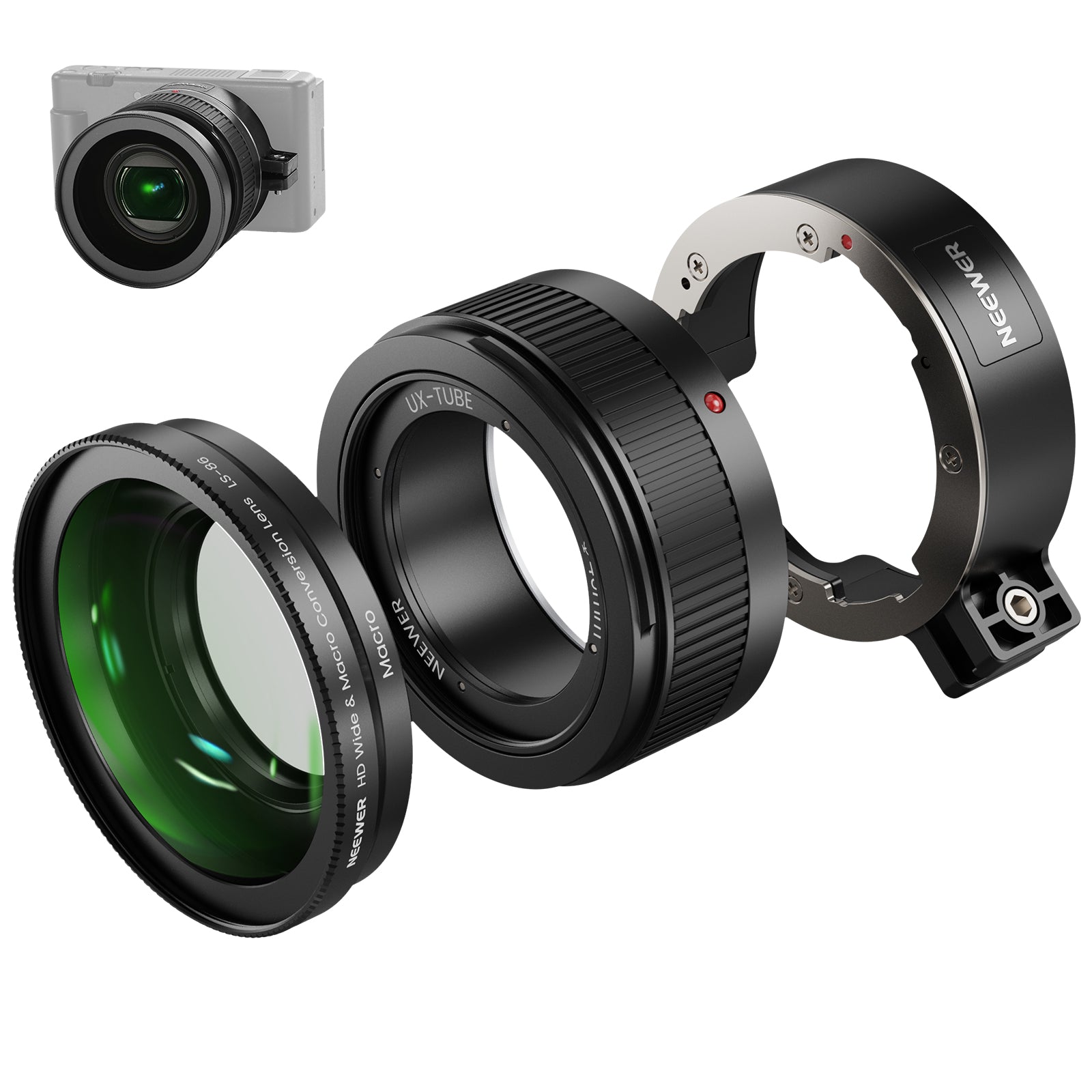 NEEWER LS-86 18mm広角+10倍追加マクロレンズ Sony ZV-1 II (ZV-1M2