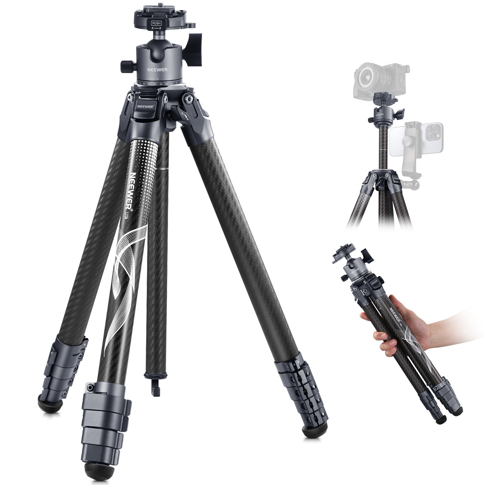NEEWER LT34 157cm カーボン カメラ三脚 – NEEWER.JP