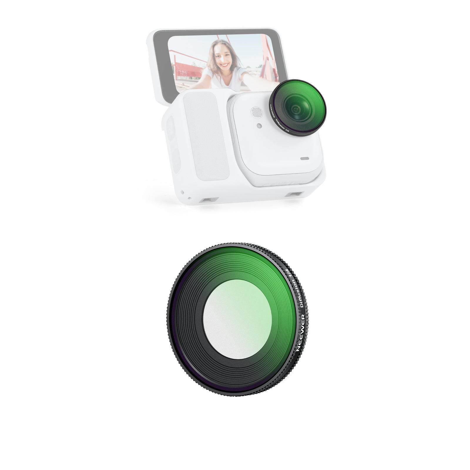 NEEWER UV/CPL/1/4ブラック拡散 フィルター コンパチブル Insta360 GO