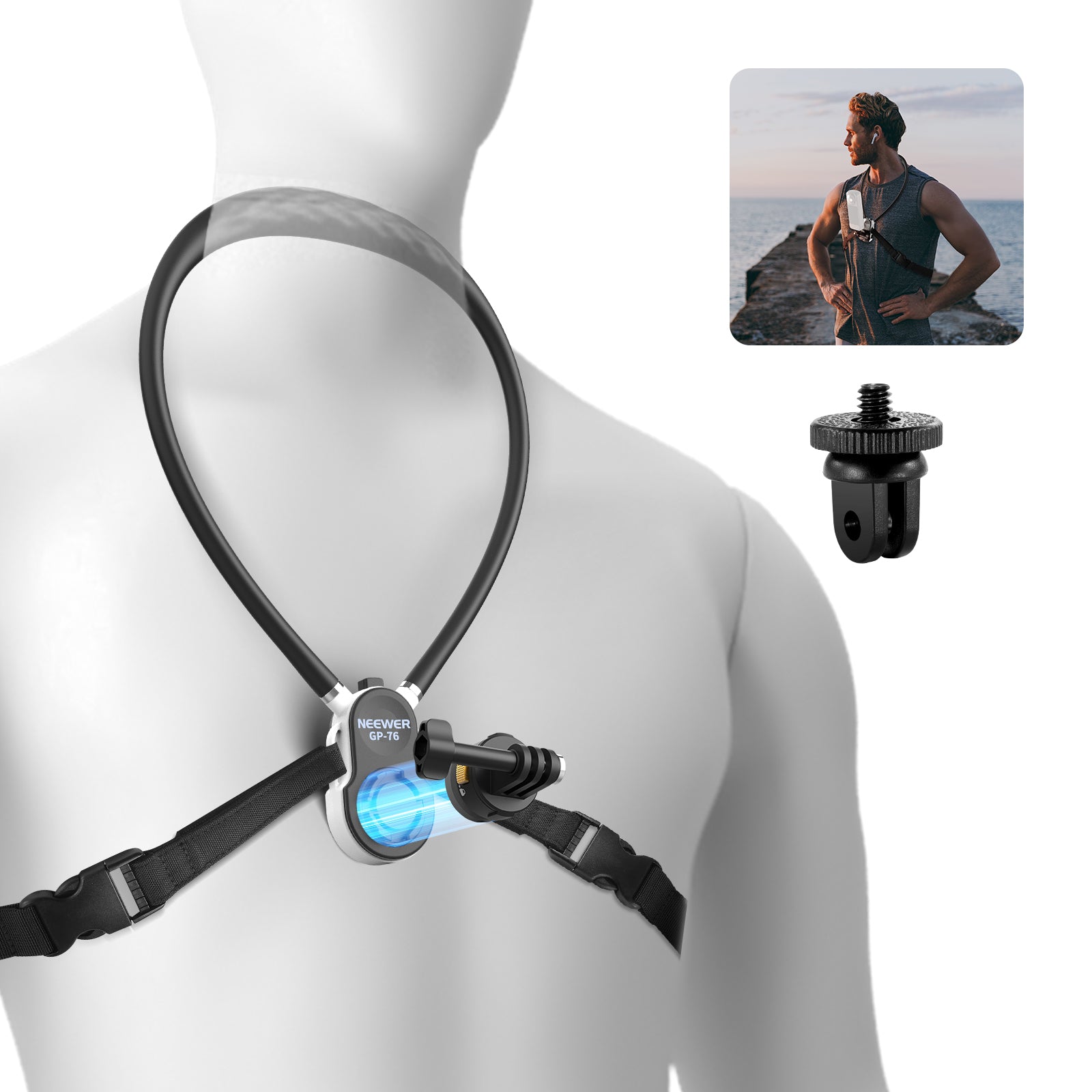 NEEWER GP-76 マグネット式 ネックレスマウント アクションカメラ用