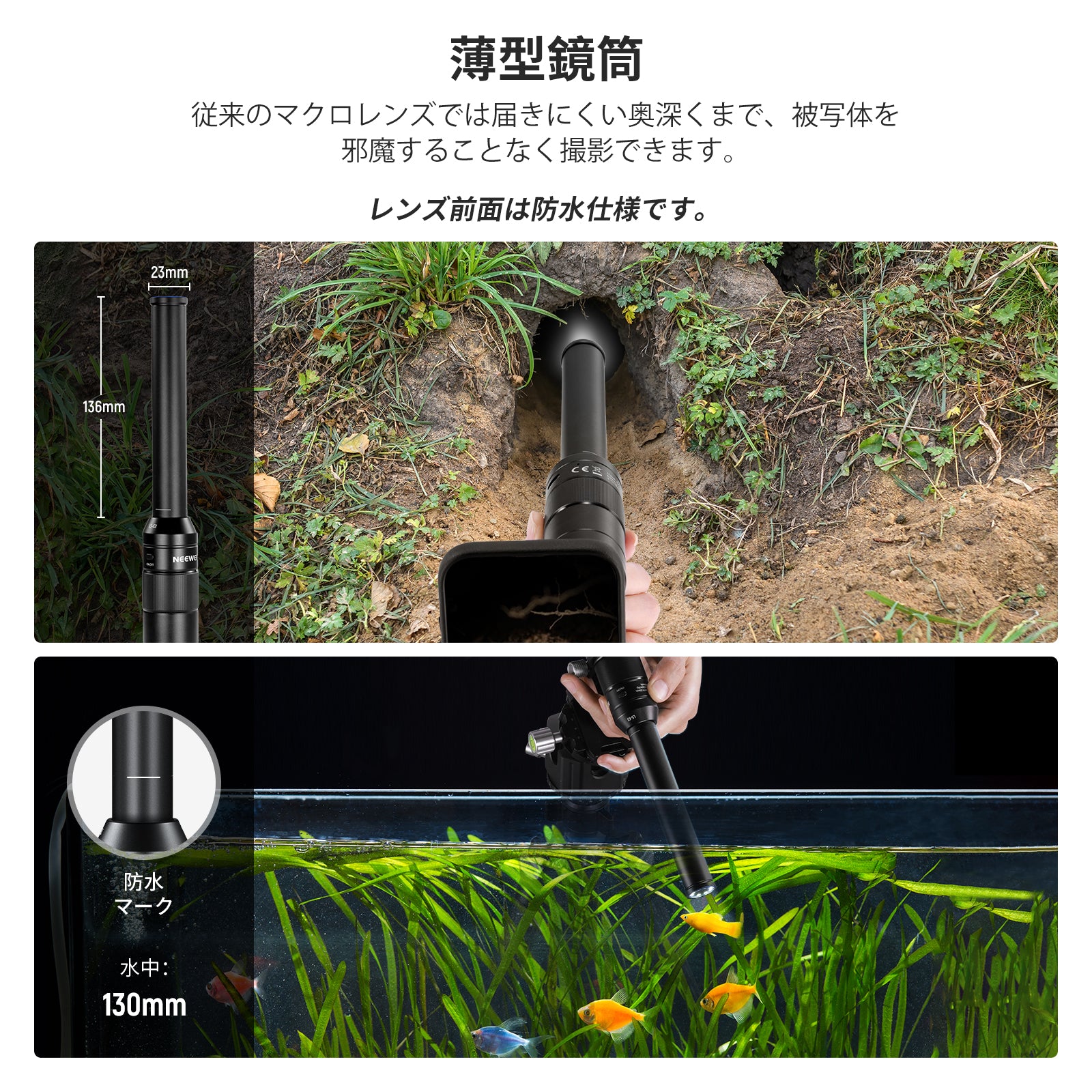 NEEWER LS-63 109° 16mm 4X マクロプローブレンズ 17mmスレッド付き