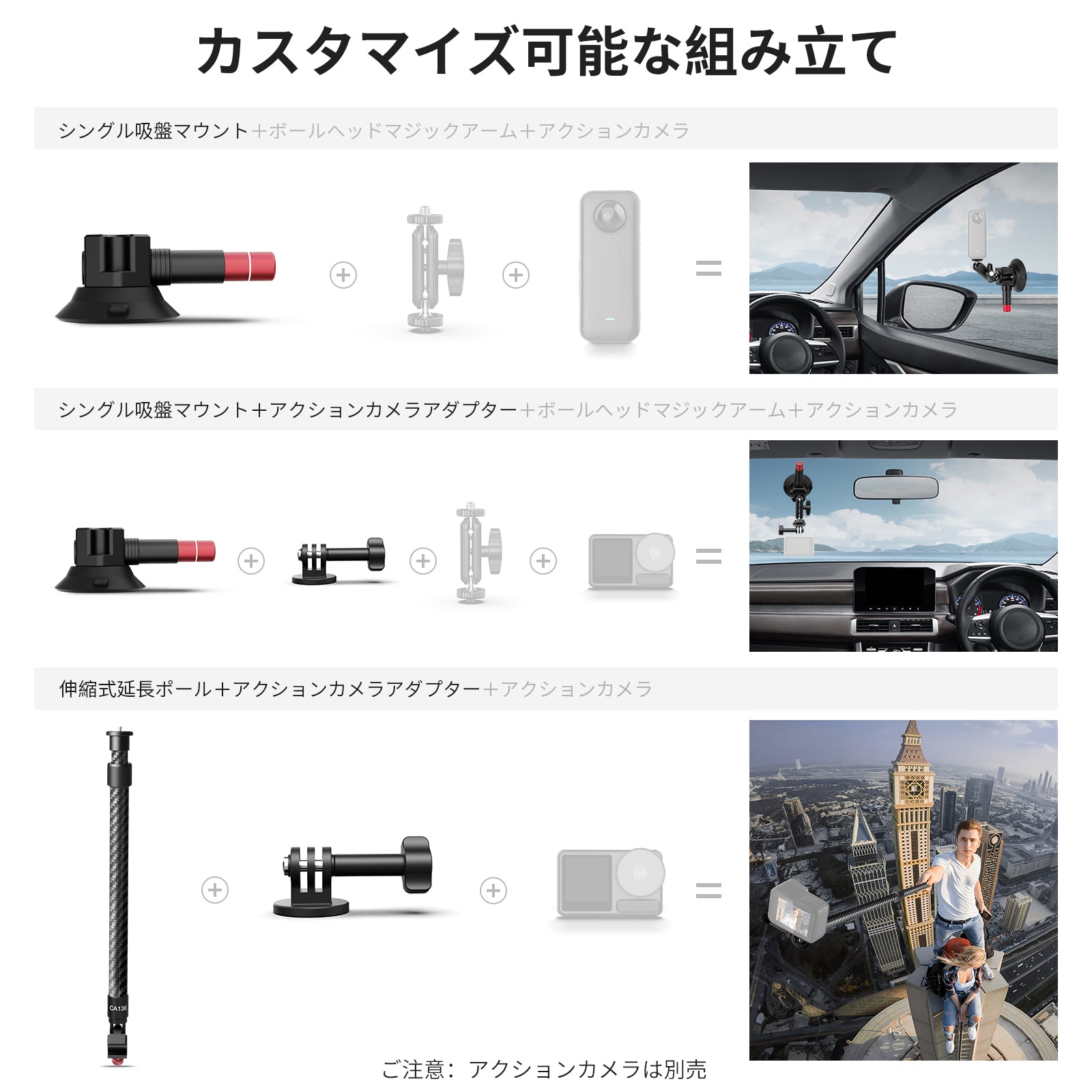 NEEWER CA136 トリプル吸盤 車載マウント – NEEWER.JP