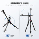 NEEWER TP63 Overhead Horizontal Camera Tripod features a fexible enter column.