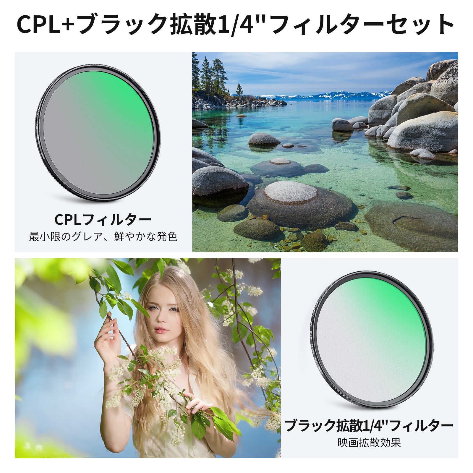 NEEWER 2パック CPL&ブラック拡散1/4フィルターセット – NEEWER.JP