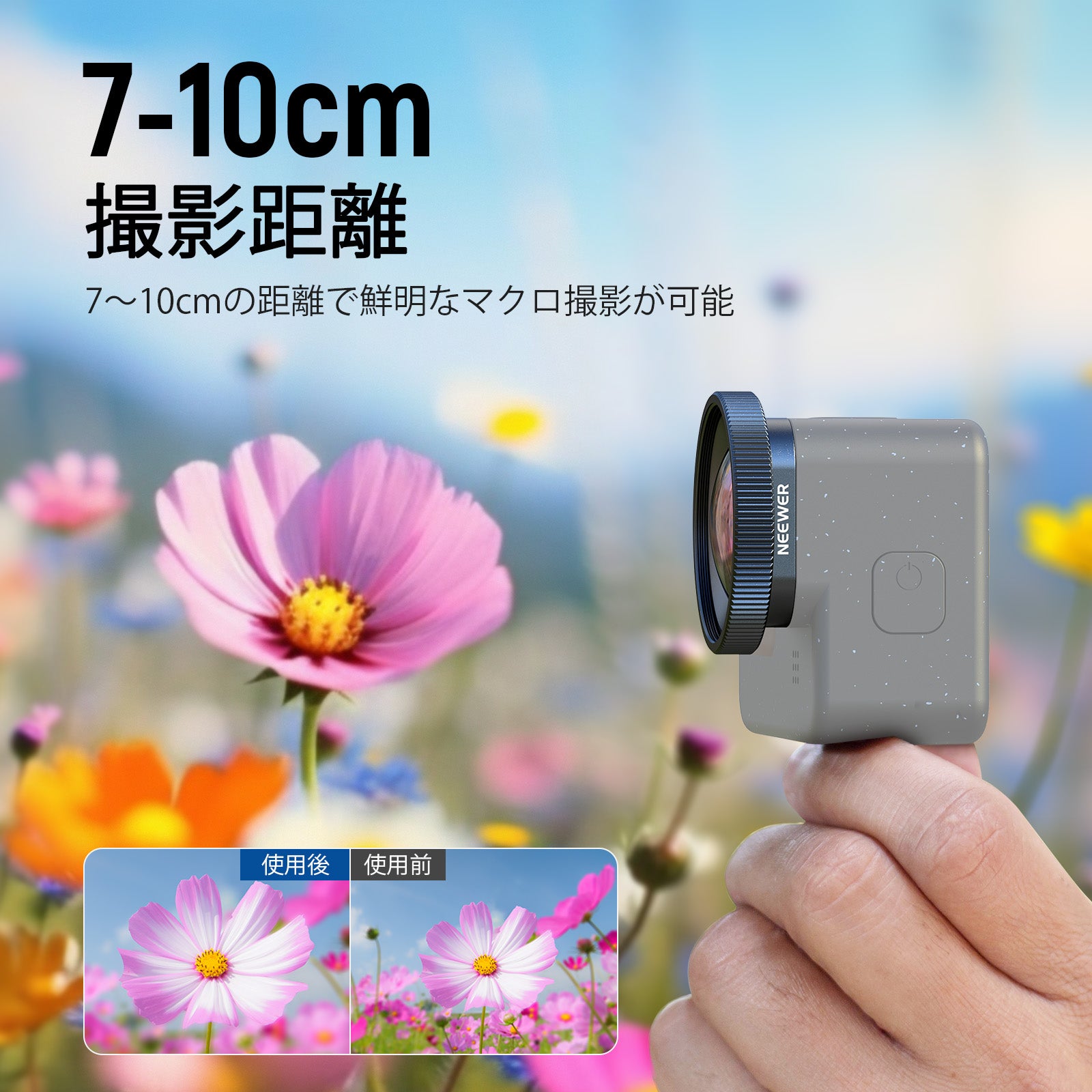 NEEWER LS-65 2X 拡大レンズ コンパチブル GoPro Hero 13 12 11 10 9