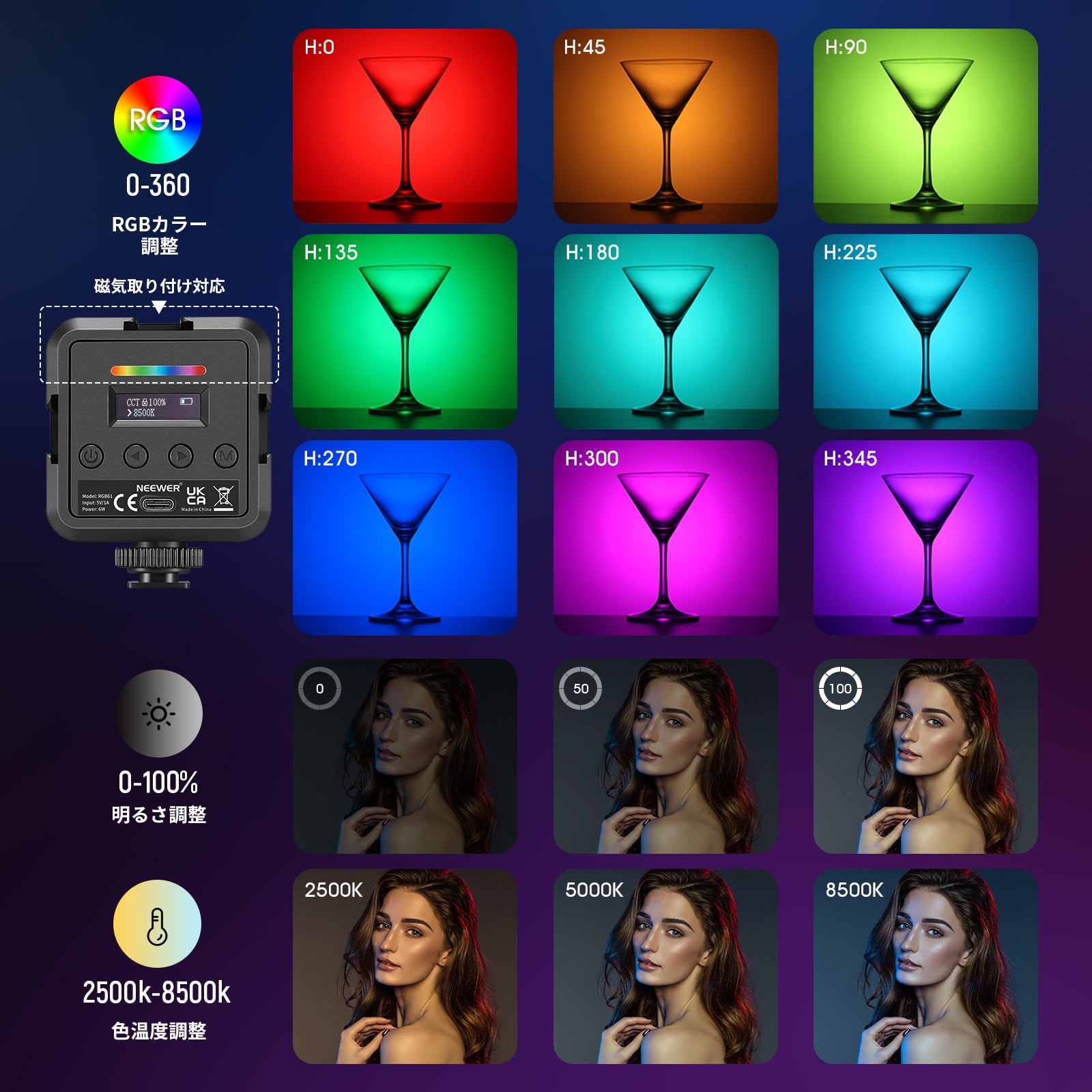 NEEWER 磁気RGB61ビデオライト – NEEWER.JP