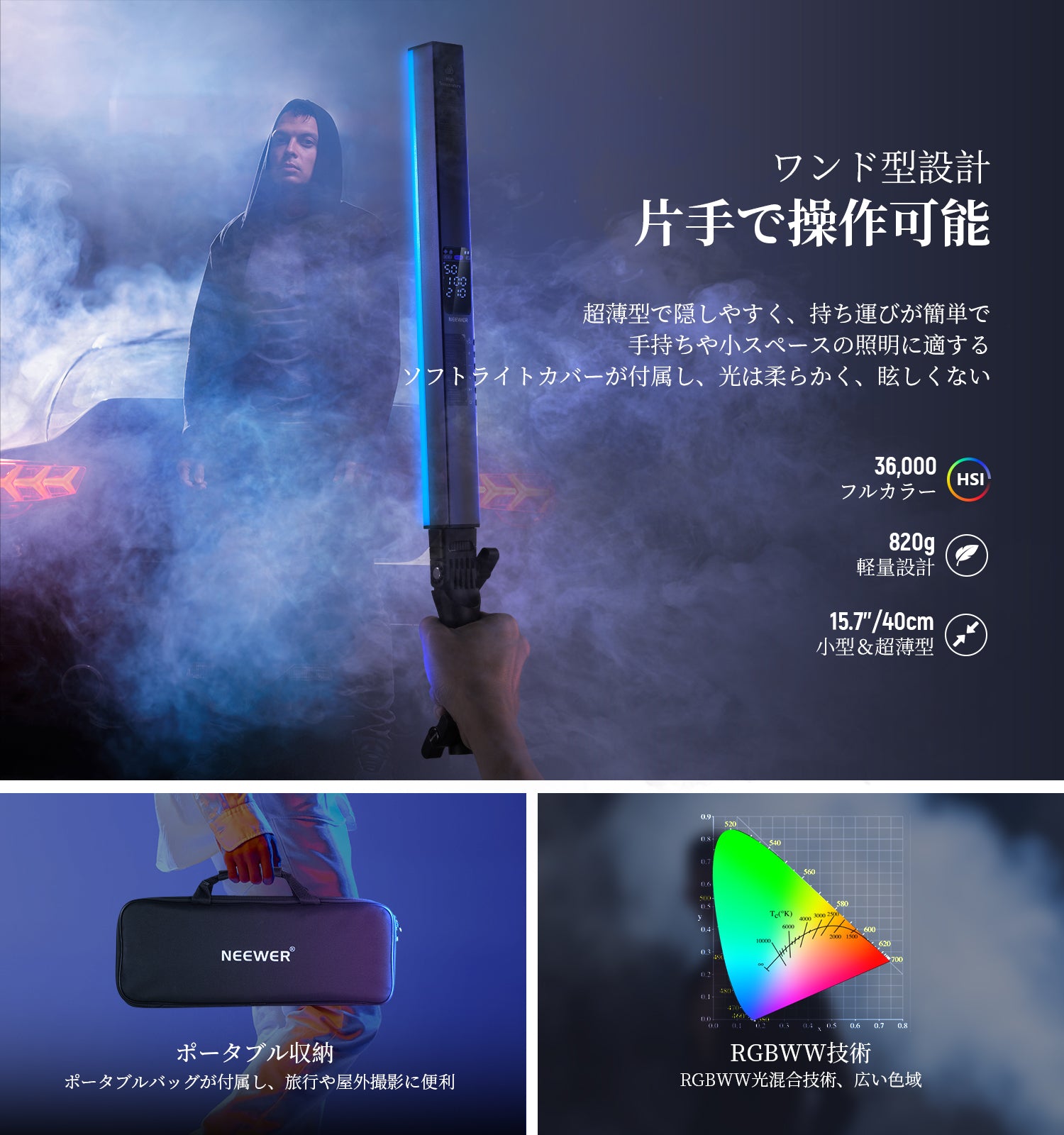 NEEWER RGB2 LED スティックライト – NEEWER.JP