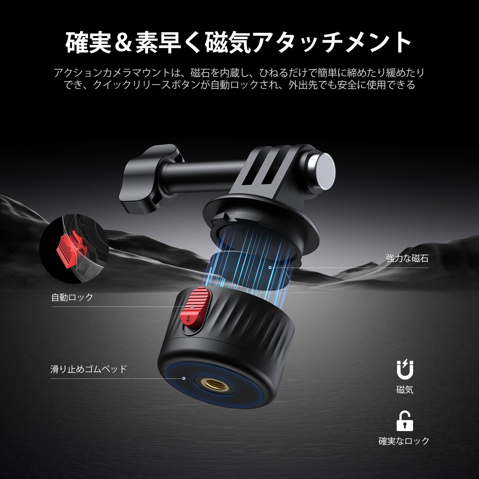 NEEWER GP-24 磁気クイックリリース三脚マウントアダプターセット