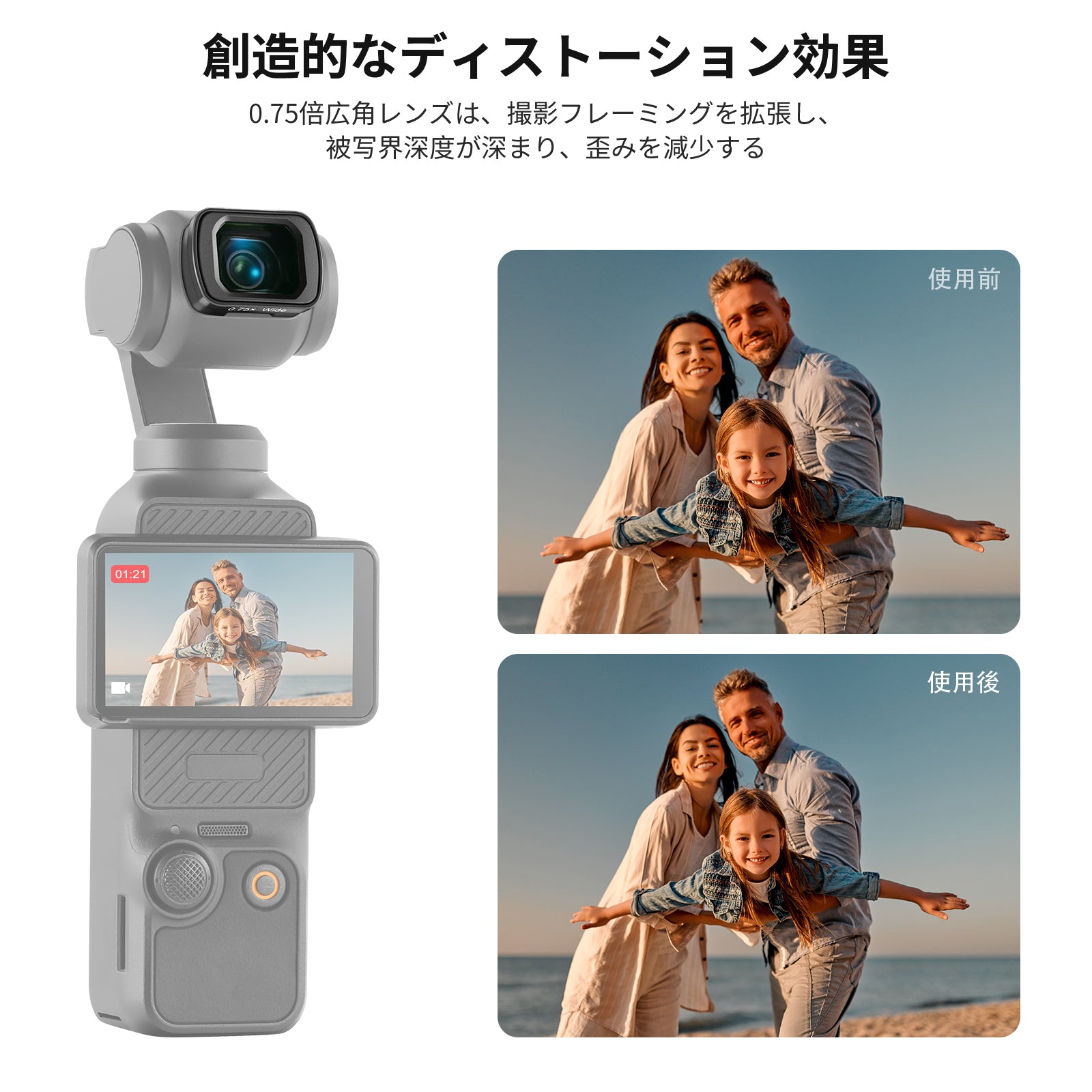 NEEWER FL-C02 0.75X 広角 + 1.2X ブルーアナモルフィックレンズセット