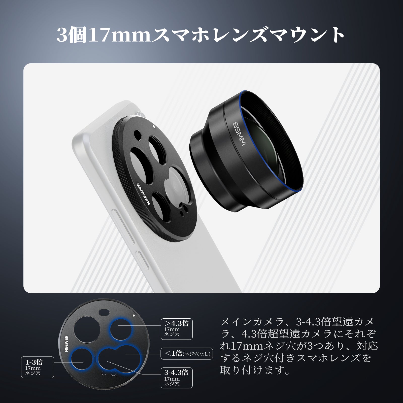 NEEWER PA111 レンズバックプレート コンパチブルXiaomi 15 Ultra