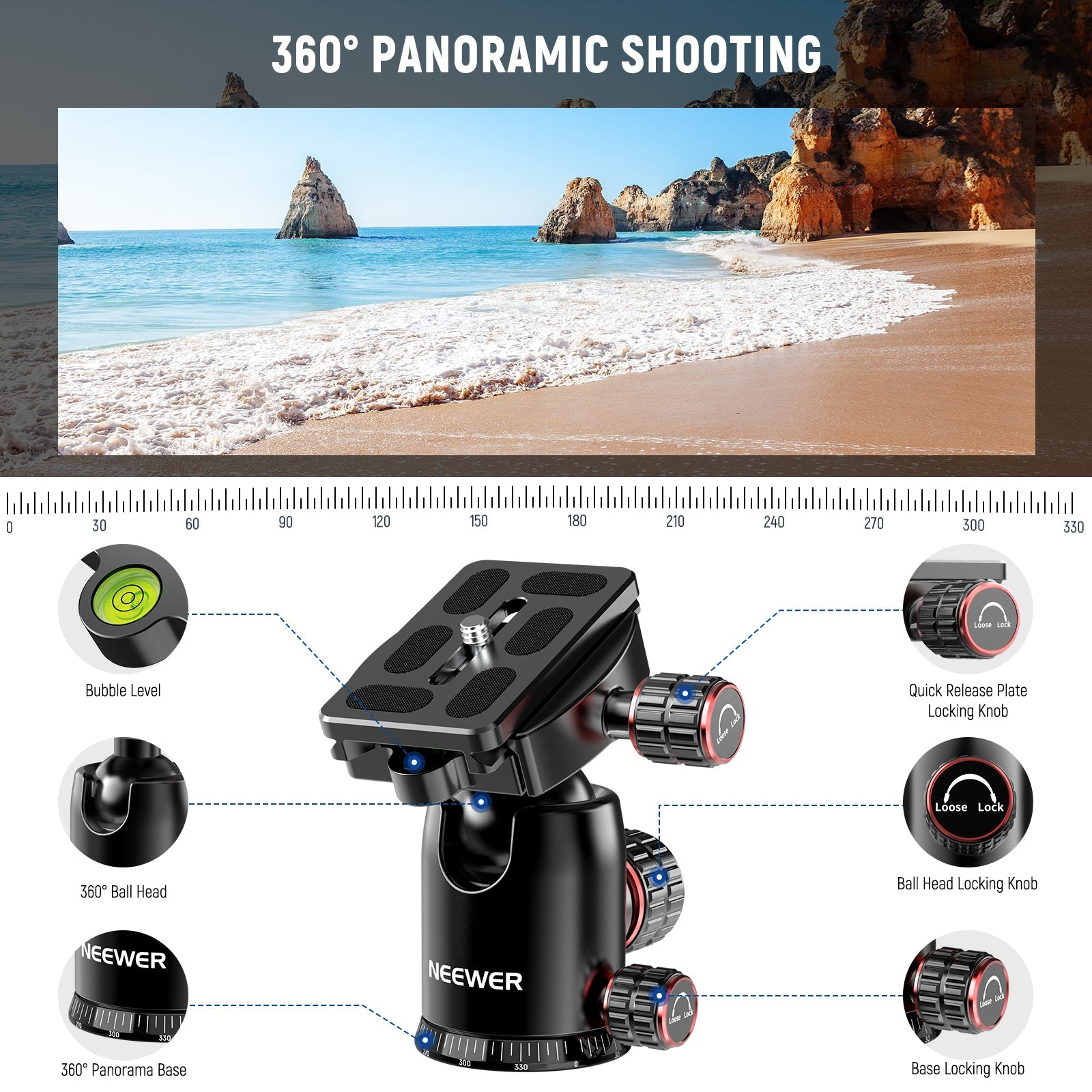 NEEWER TP63/TP64 俯瞰/水平撮影 カメラ三脚一脚 – NEEWER.JP
