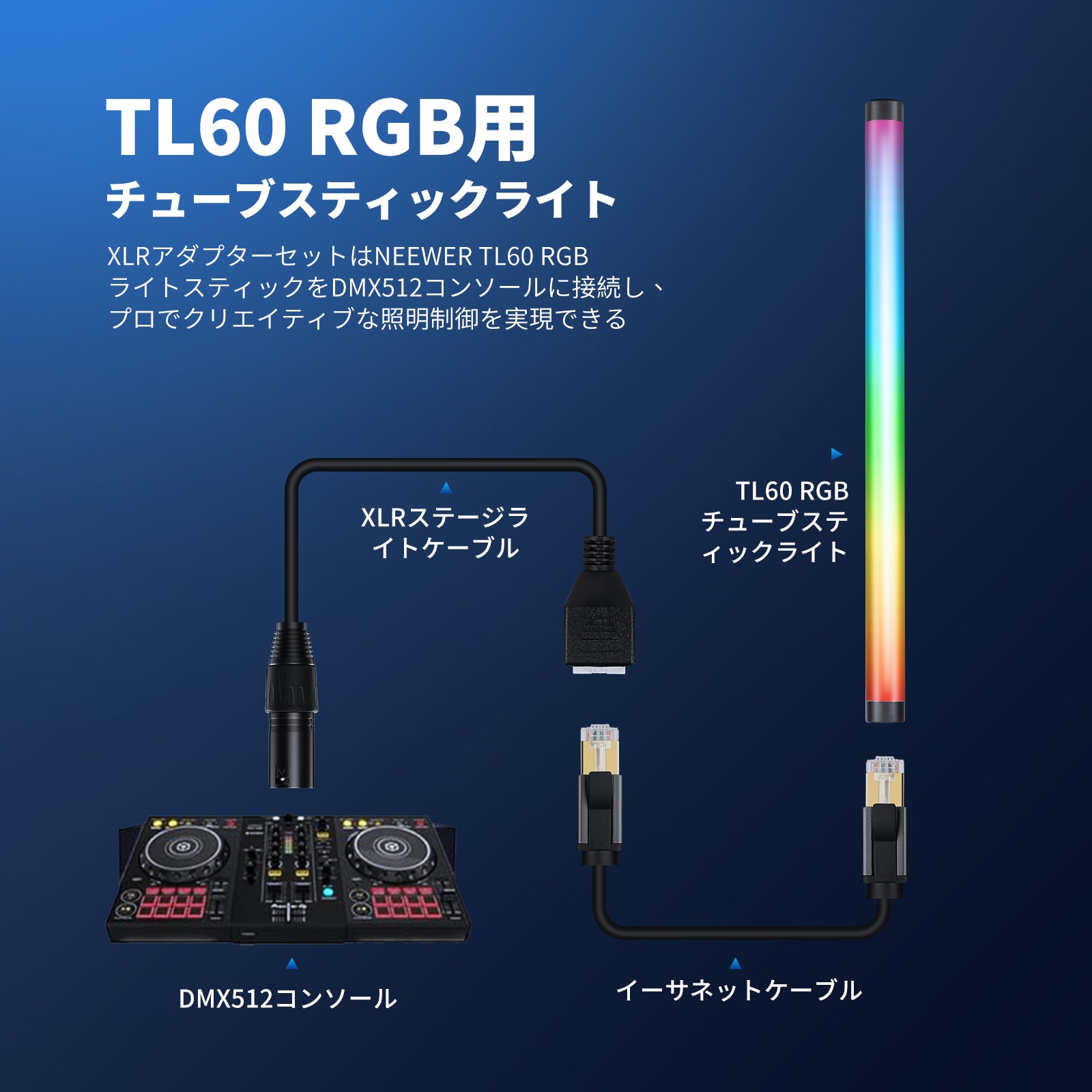 NEEWER NC005 2個 3ピンDMX XLRオス-RJ45メスケーブル – NEEWER.JP