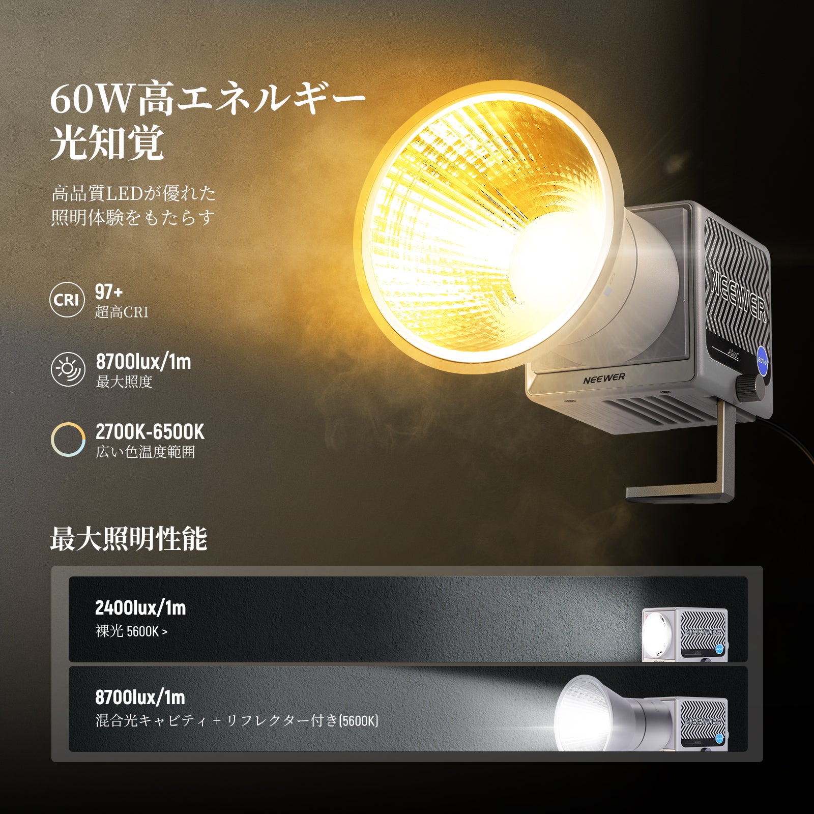NEEWER HS60C 60W ミニビデオライト – NEEWER.JP