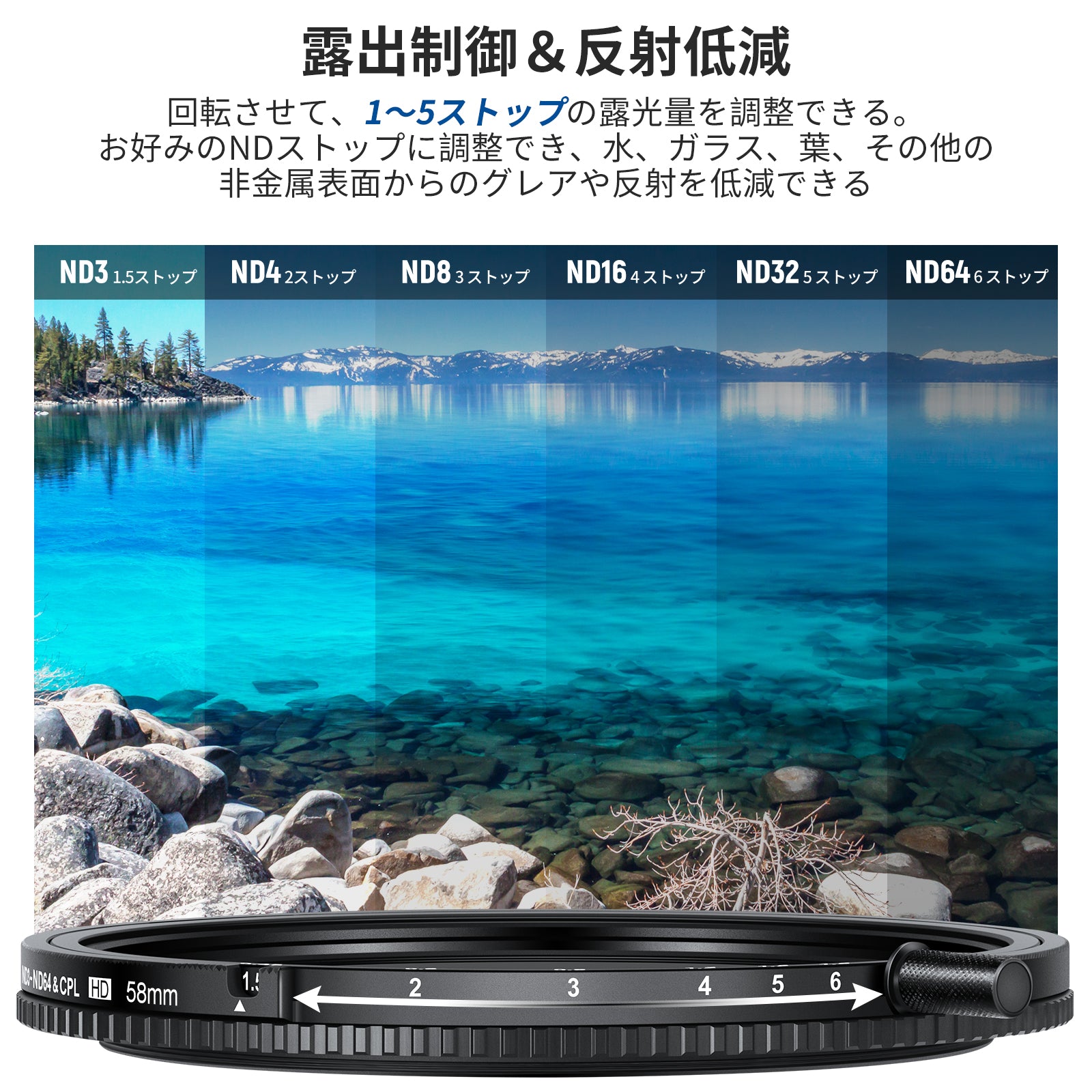NEEWER トゥルーカラー可変ND3-ND64＆CPLフィルター – NEEWER.JP
