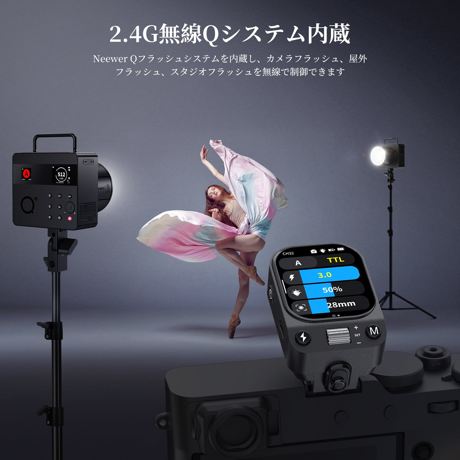 NEEWER QZ TTLワイヤレスフラッシュトリガー Canon/Sony/Nikon対応