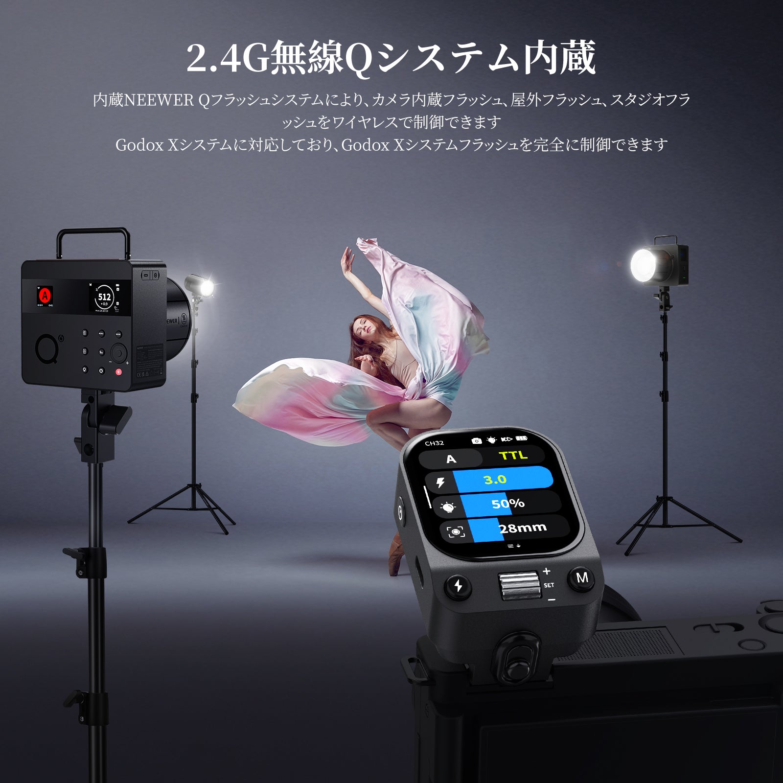 ビデオカメラ NEEWER Q3kit for canon NEEWER QZ TTLワイヤレスフラッシュトリガー Canon/Sony/Nikon対応