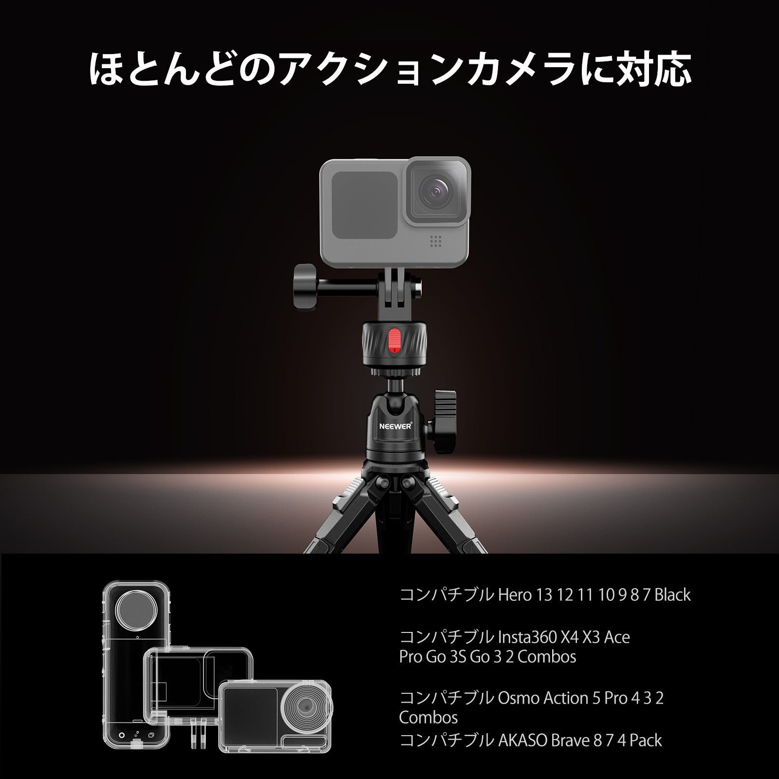 NEEWER GP-24 磁気クイックリリース三脚マウントアダプターセット