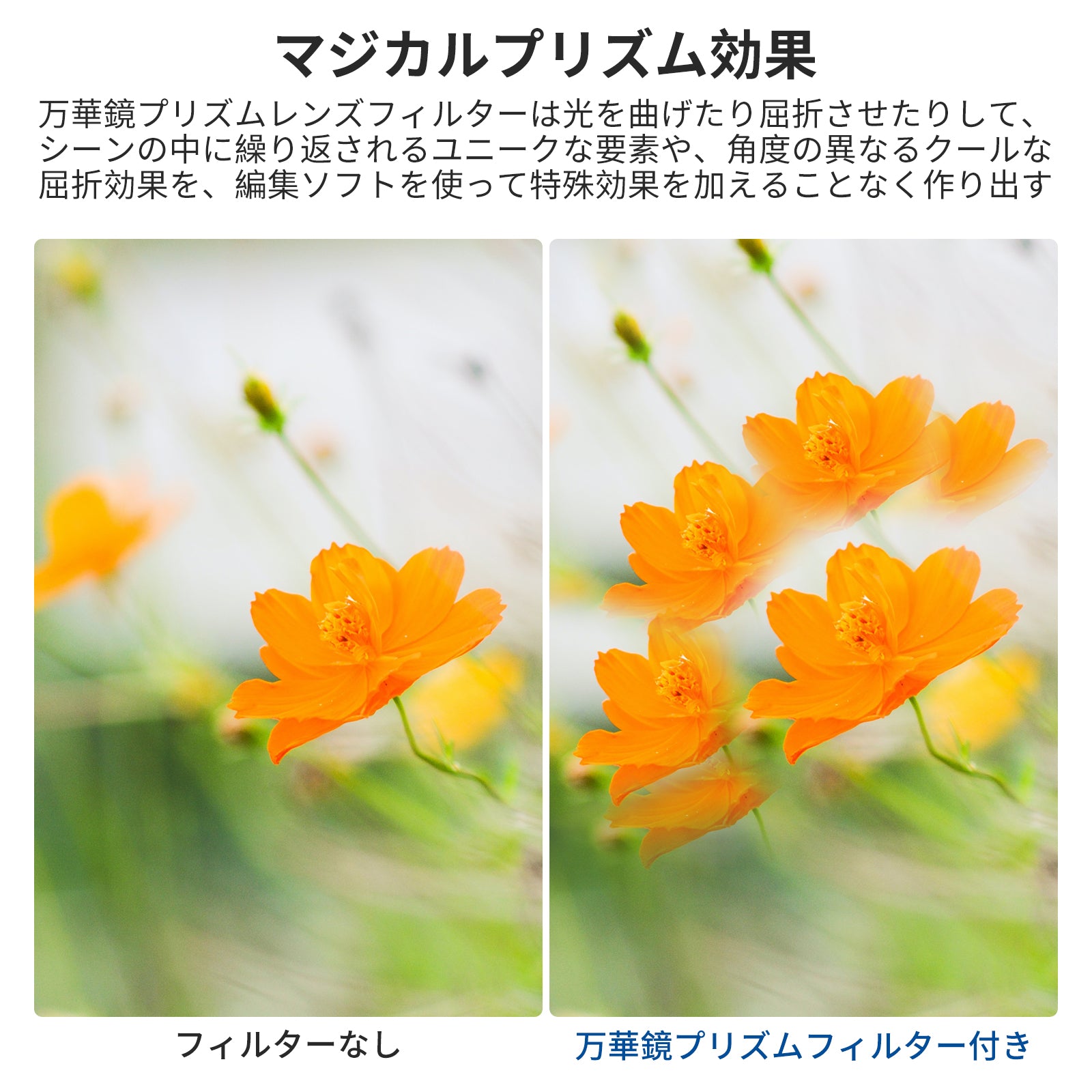 NEEWER FL-E7 79mm 半円型万華鏡プリズムレンズフィルター – NEEWER.JP