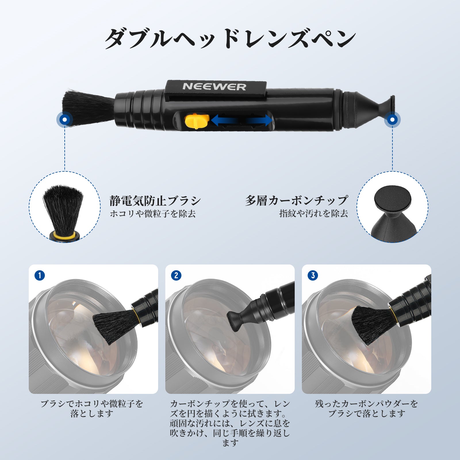 NEEWER HM-51 2 in 1 カメラレンズクリーニングアクセサリーキット