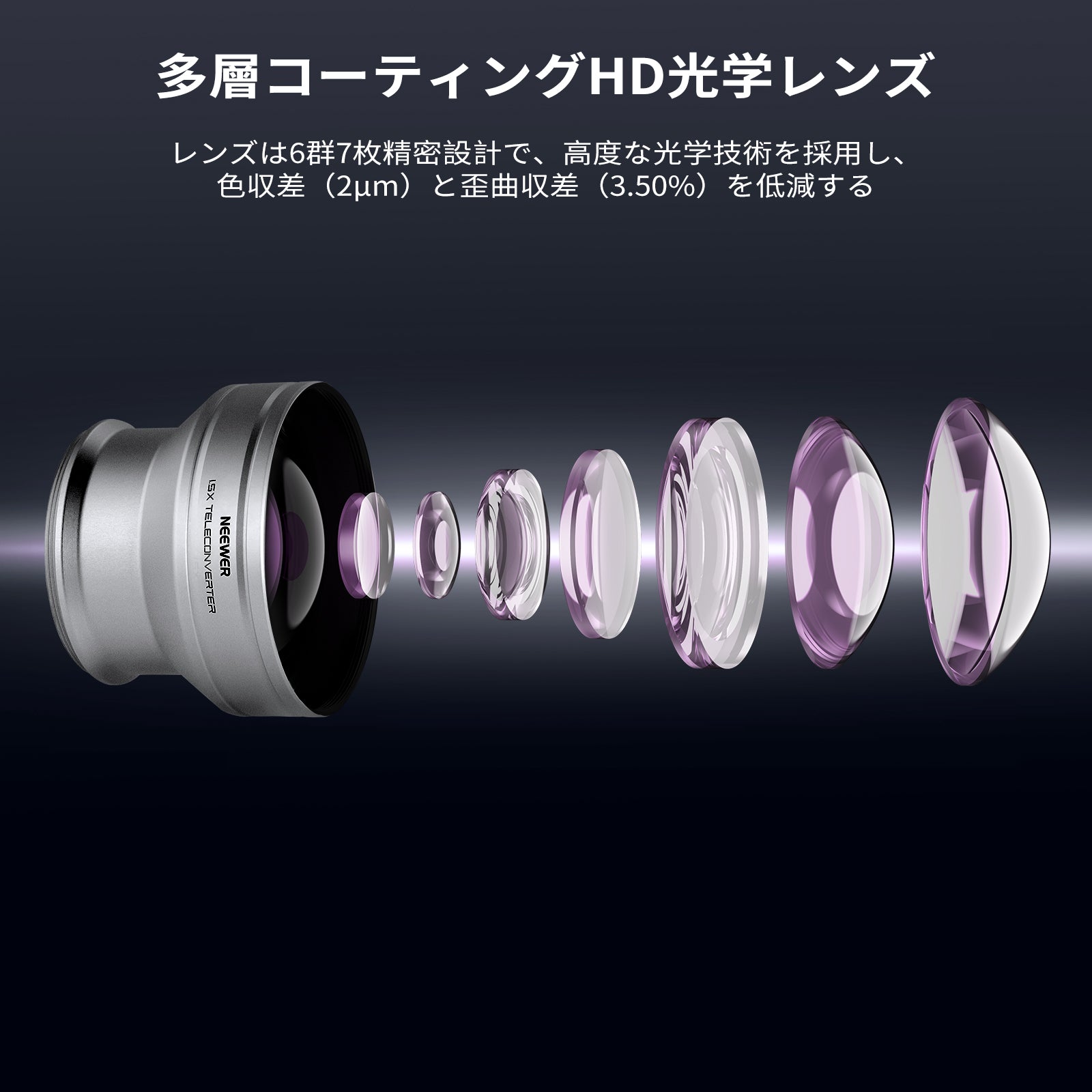 NEEWER LS-61 1.5Xテレコンバーターレンズ コンパチブル富士フイルム