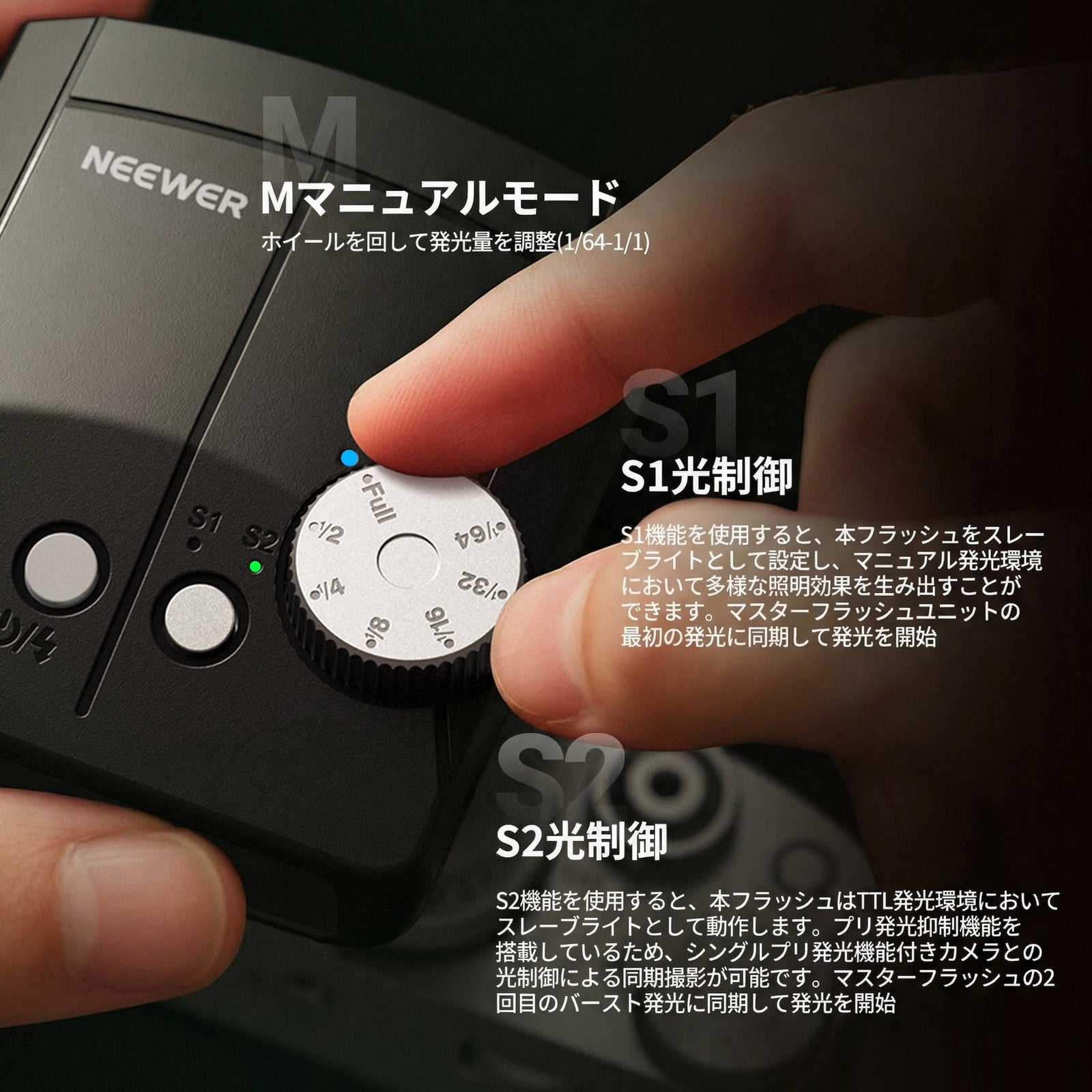 NEEWER Z150 ミニカメラフラッシュライト 1200mAh/640 フラッシュ付き