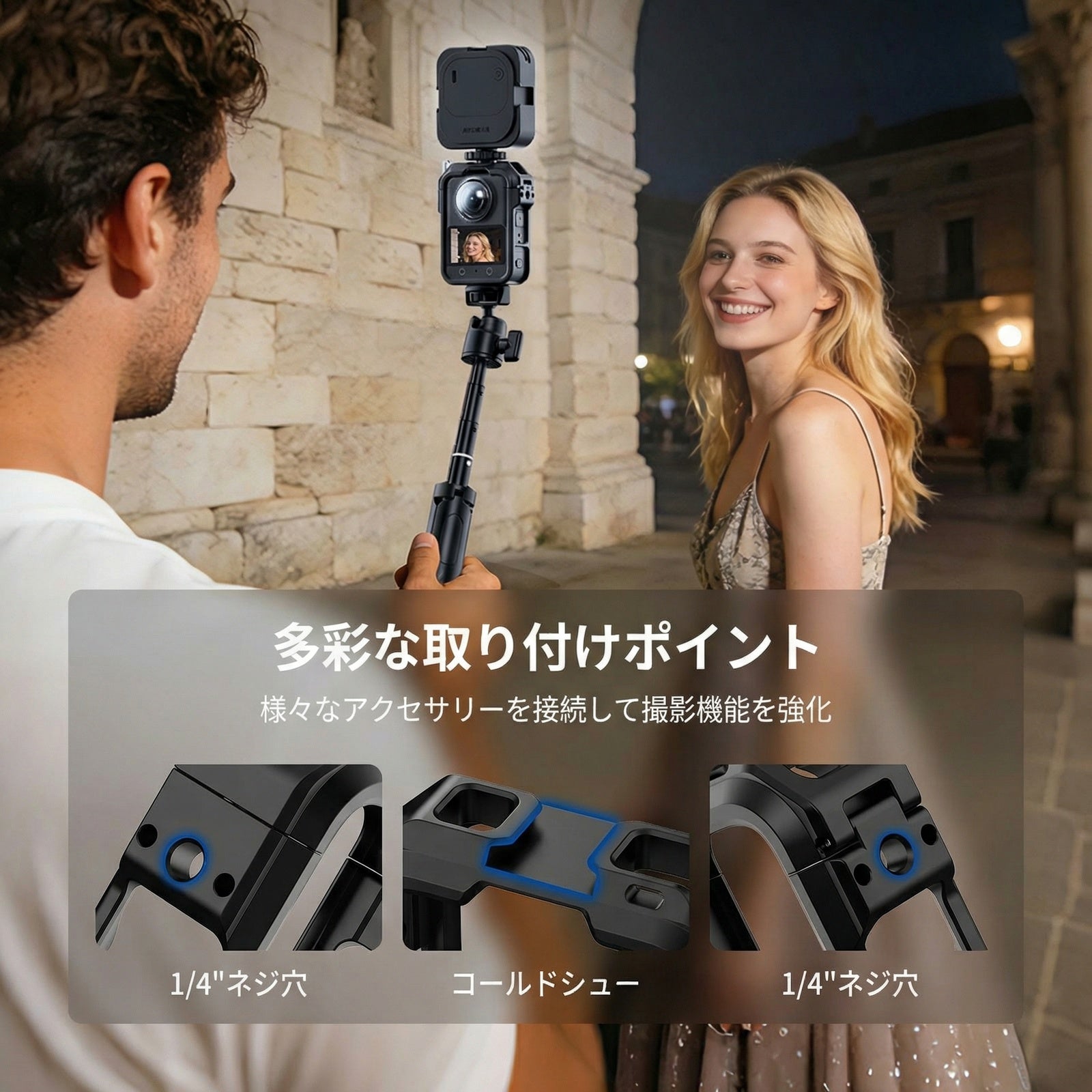 NEEWER AC048 アクションカメラケージ コンパチブル DJI Osmo 360