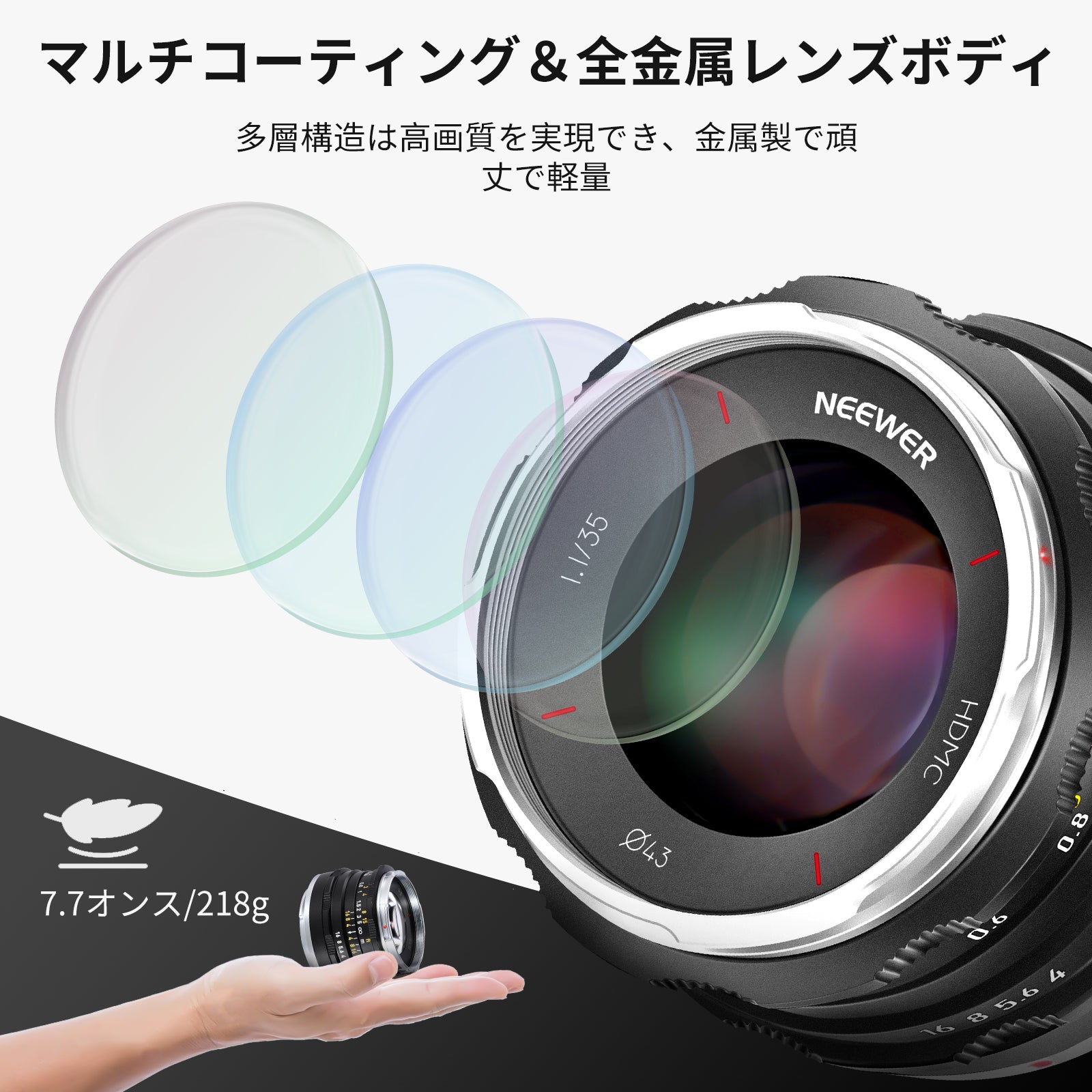 NEEWER 35mm f1.1 APS-C大口径 マニュアルフォーカスプライムレンズ