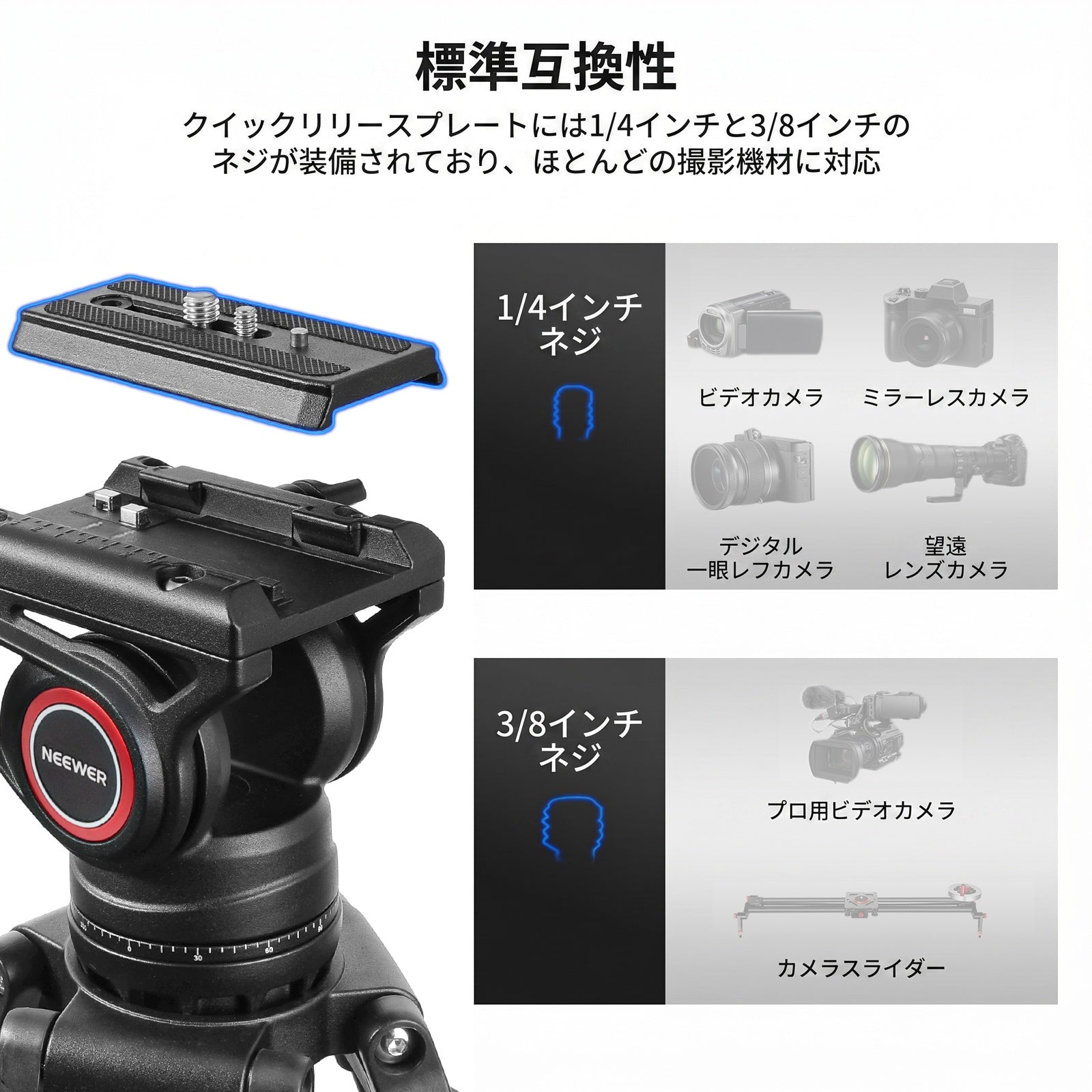NEEWER TP74 187cmビデオ三脚 – NEEWER.JP