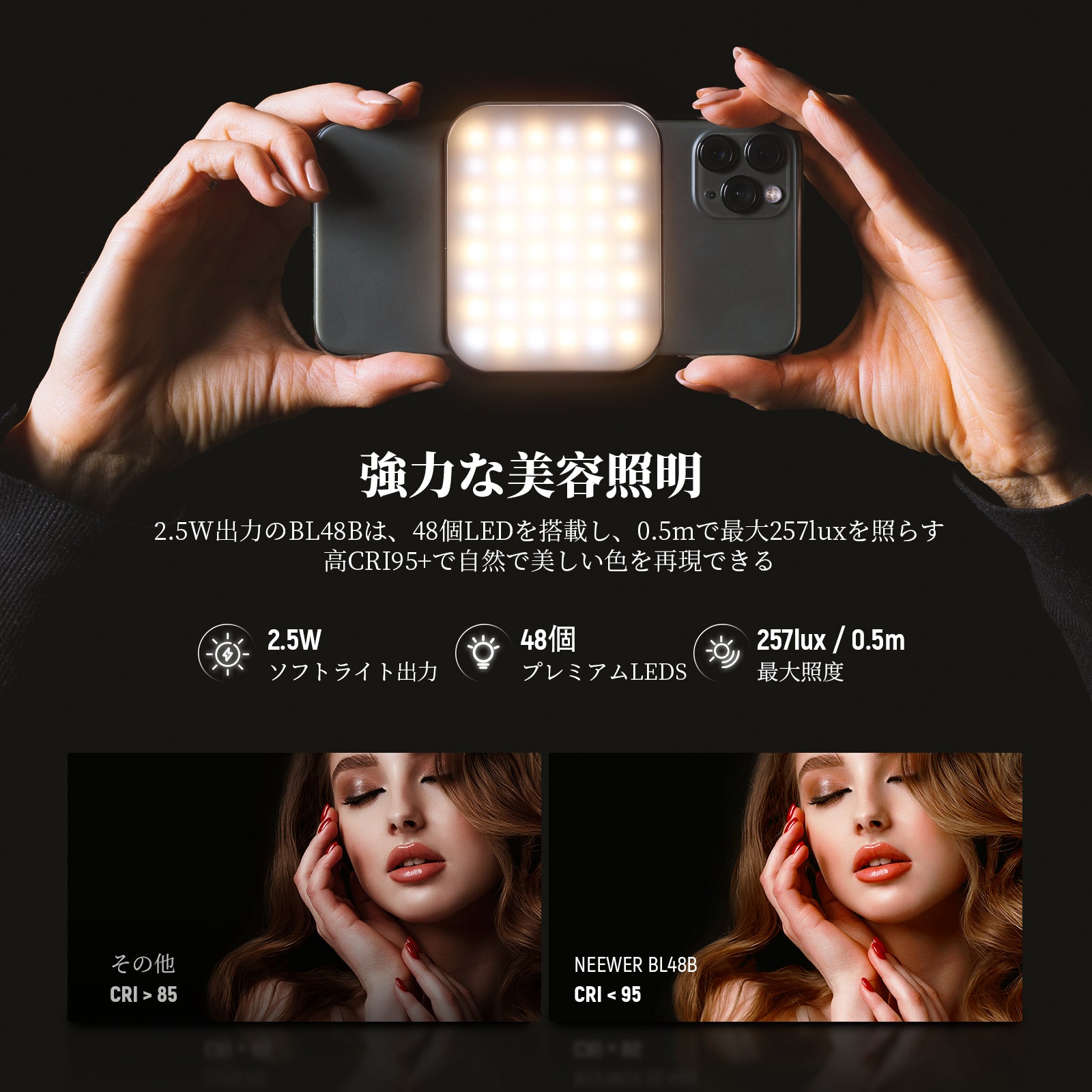 NEEWER BASICS BL48B 磁気 クリップ式 スマホビデオライト – NEEWER.JP