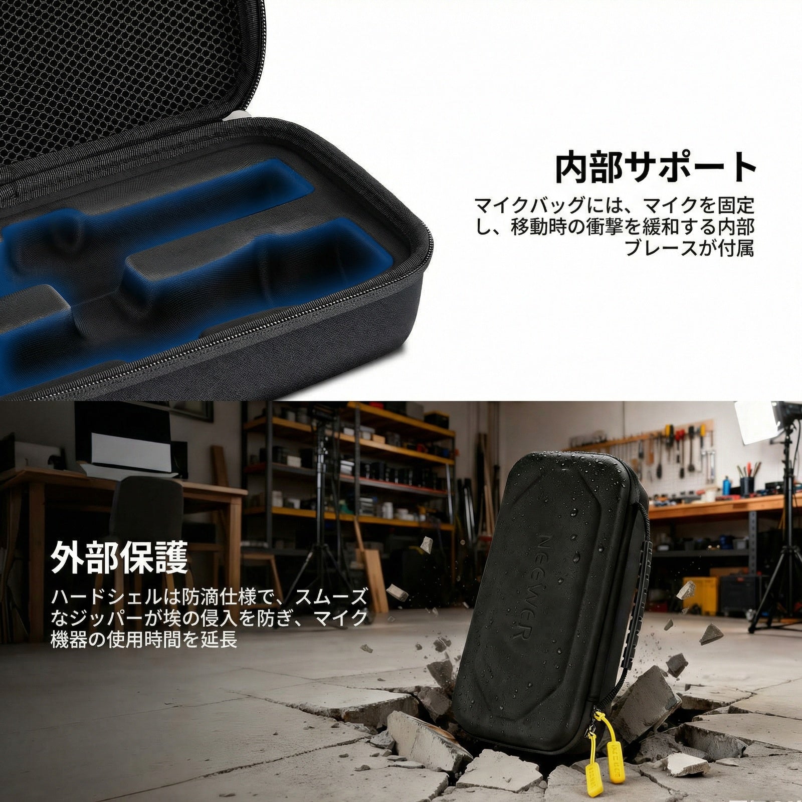 NEEWER PD033 ワイヤレスマイクケース JBL PartyBoxデュアルマイク