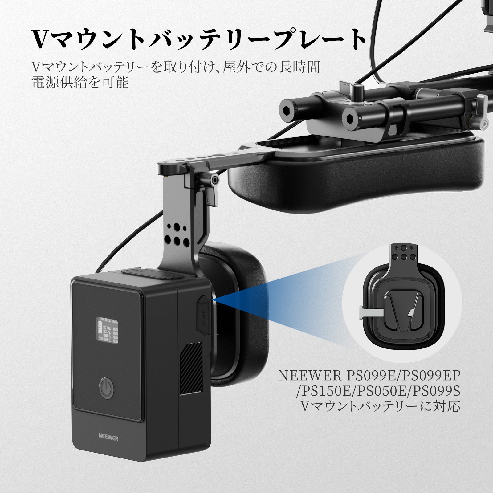 NEEWER SR016 15mm LWSショルダーパッドマウントリグ Vマウント
