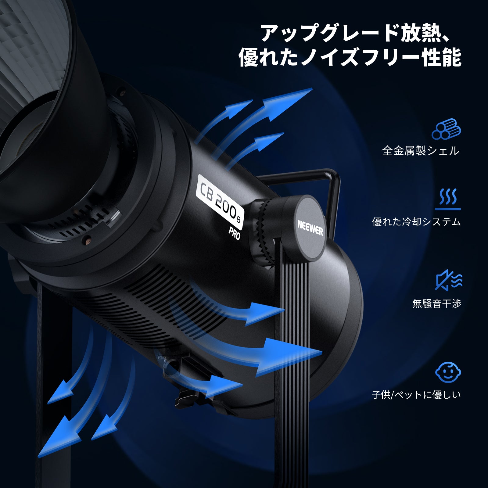 NEEWER CB200B PRO 210W COB LEDビデオライト NEEWER CB200B PRO 210W COB LEDビデオライト – NEEWER.JP
