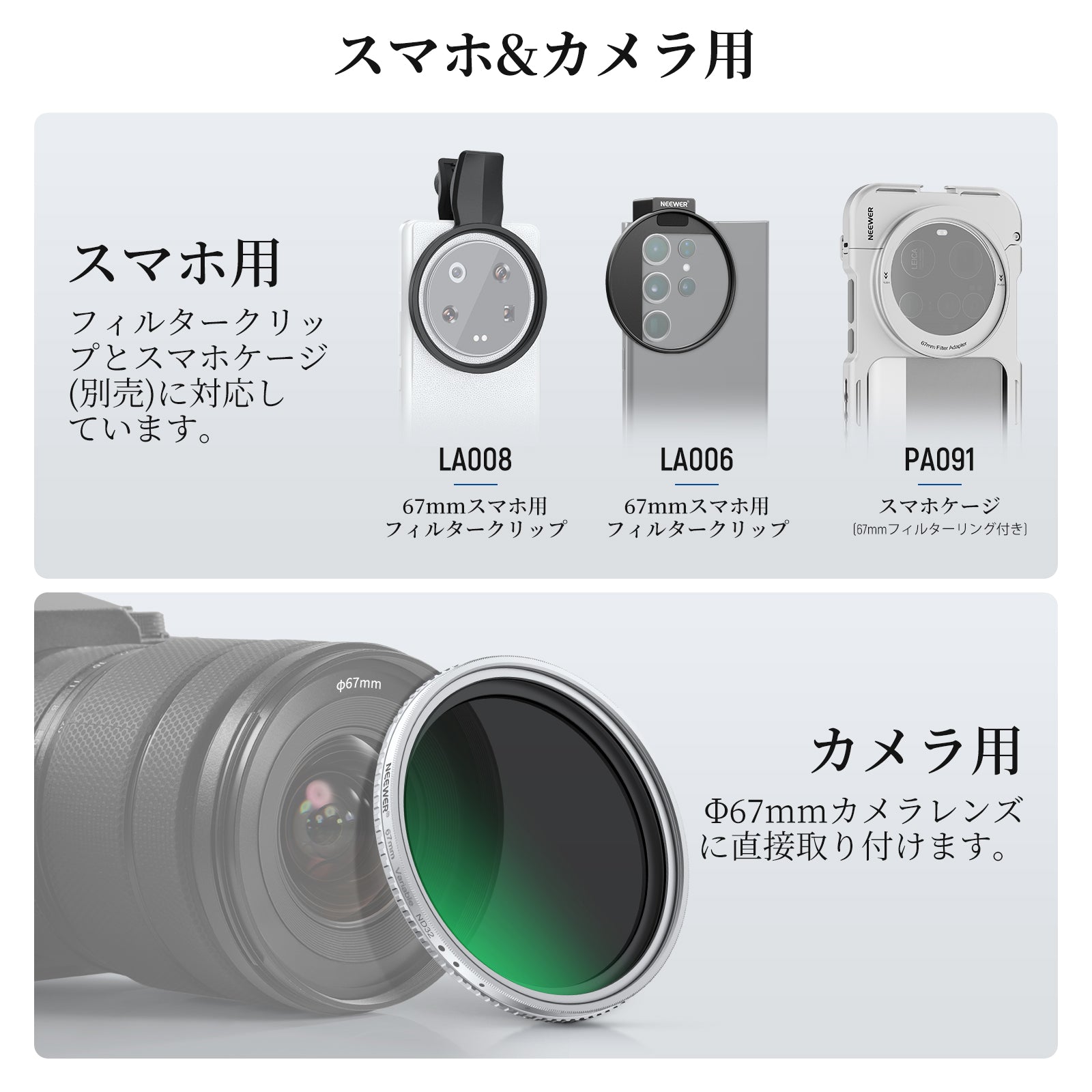 NEEWER 67mm Variable ND2-32 Filter for Camera & Phone – NEEWER.JP
