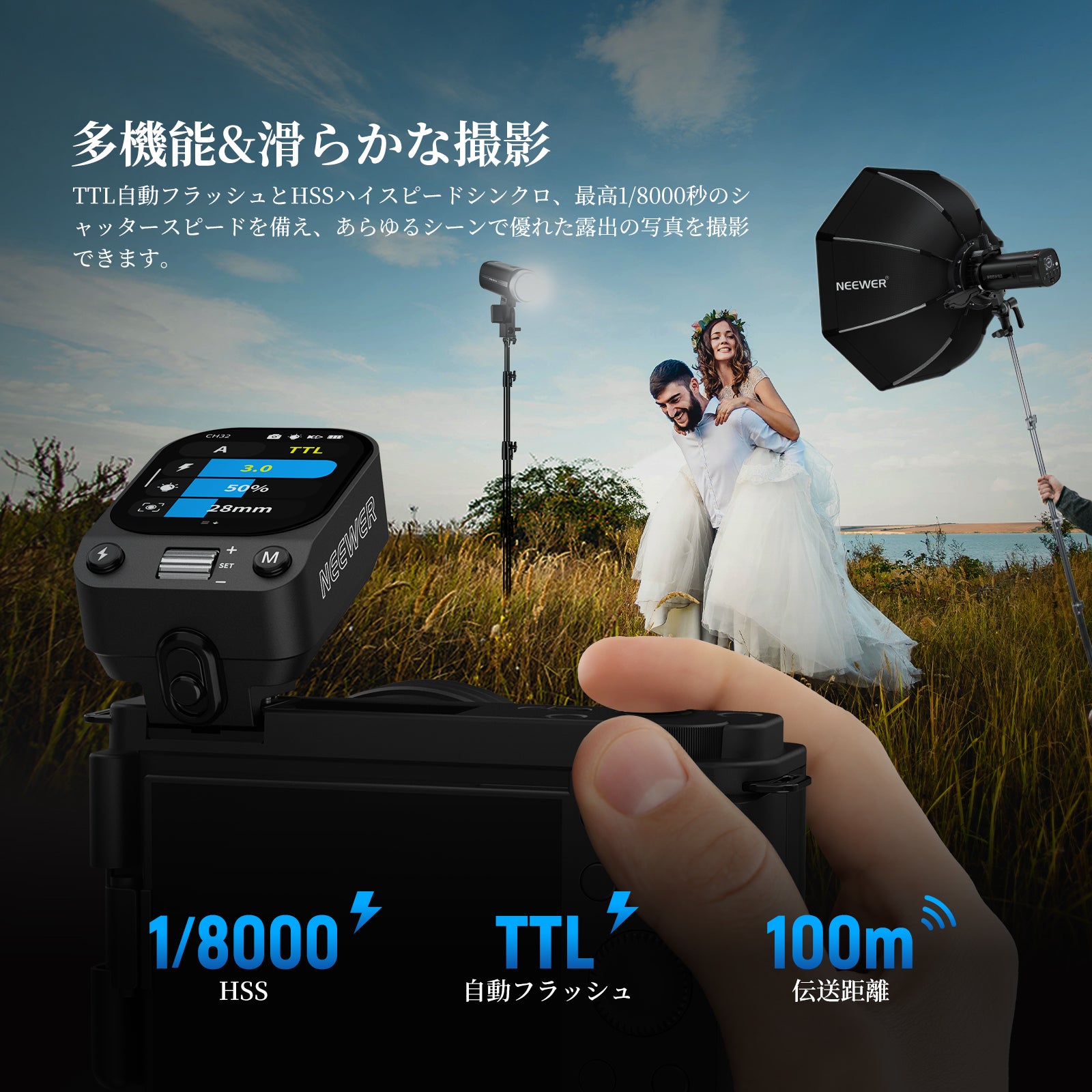 NEEWER QZ-C TTLワイヤレスフラッシュトリガー Canon用 – NEEWER.JP