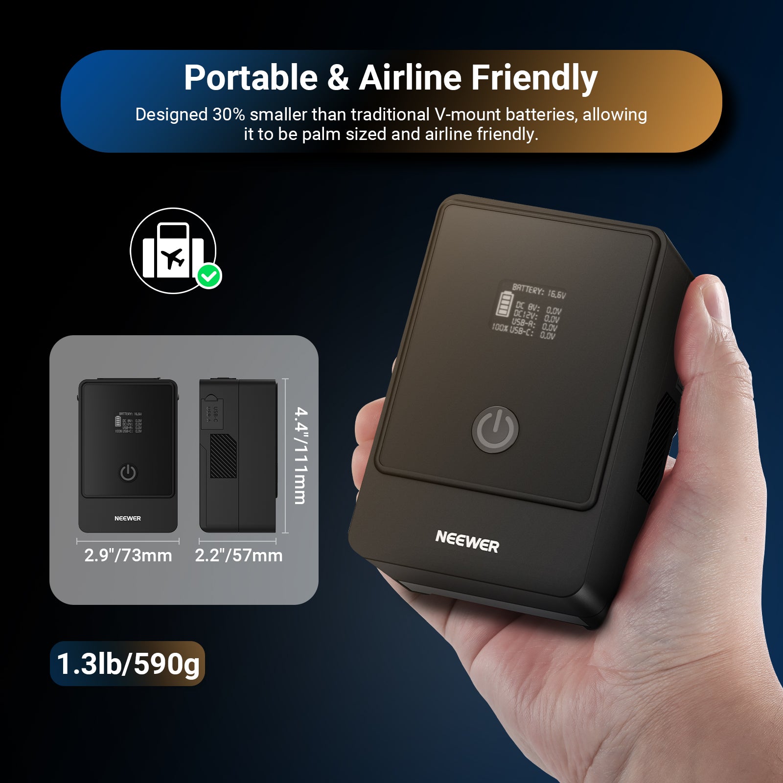 NEEWER PS099E/PS099F 6800mAh ミニ Vマウントバッテリー – NEEWER.JP