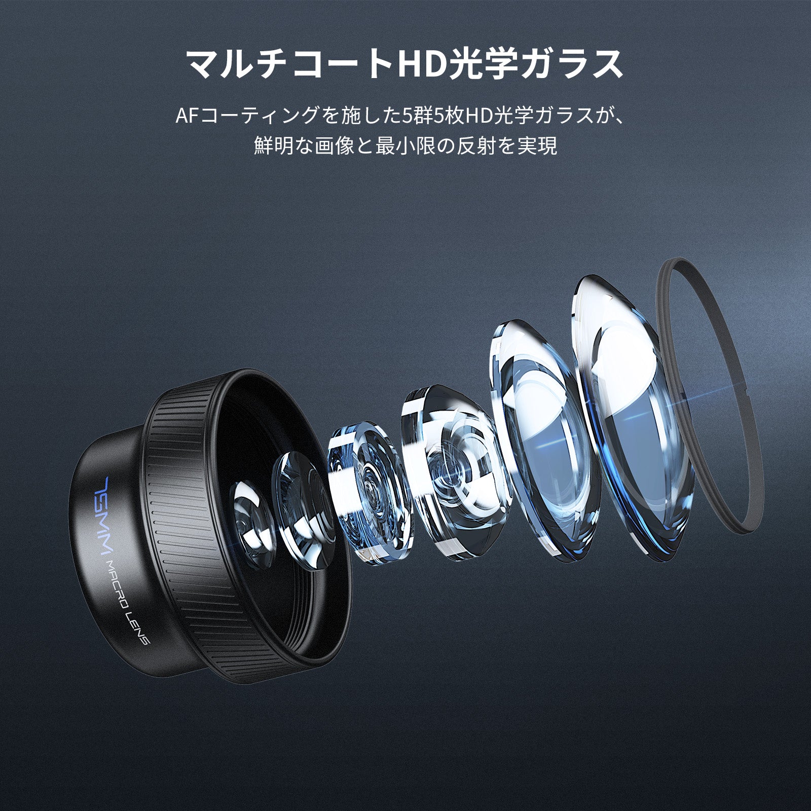 NEEWER LS-73 75mm マクロ スマホレンズ 17mmネジ付きレンズクリップ