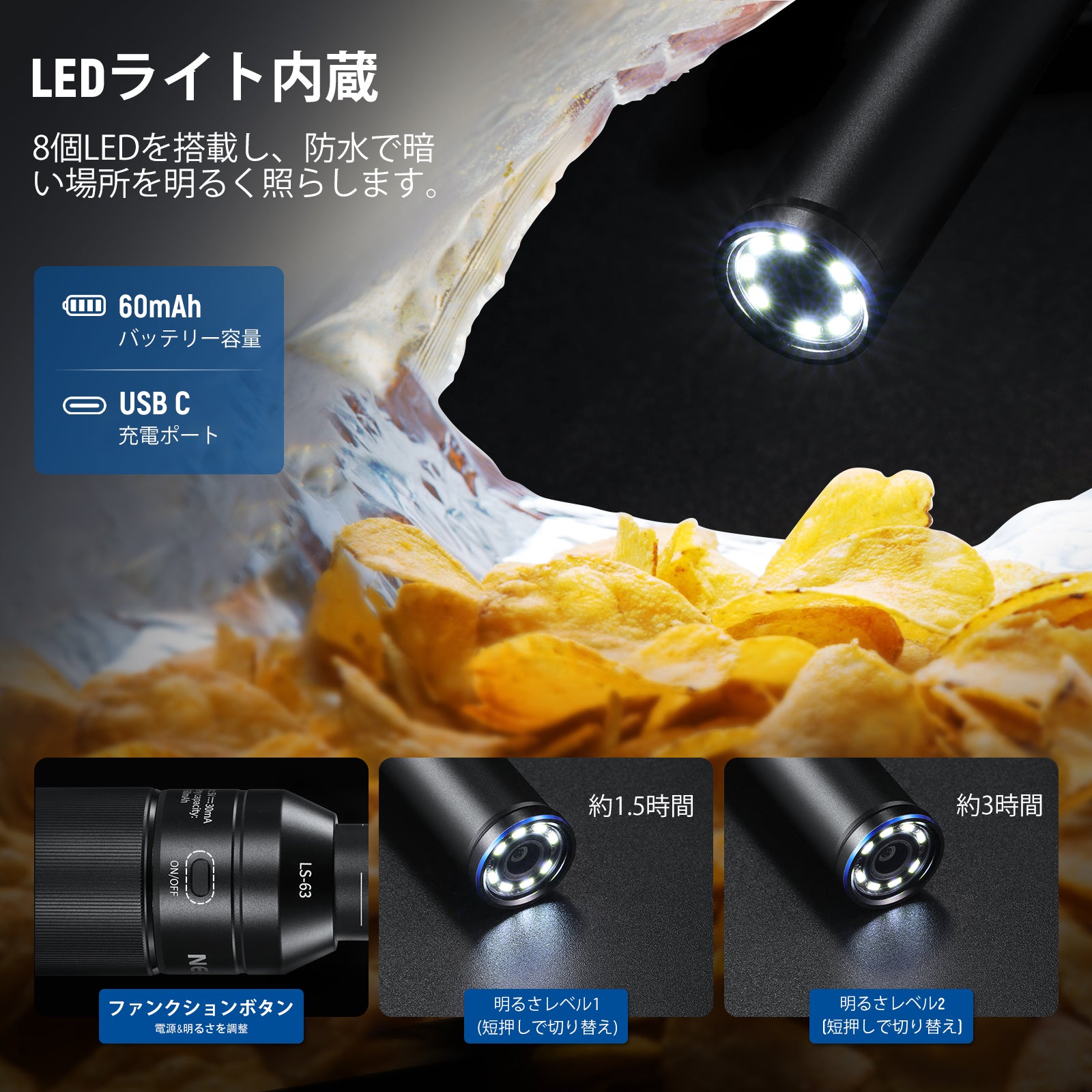 ワイド　マクロレンズとアタッチメントスペーサー　取付φ37 NEEWER LS-63 109° 16mm 4X マクロプローブレンズ 17mmスレッド付き
