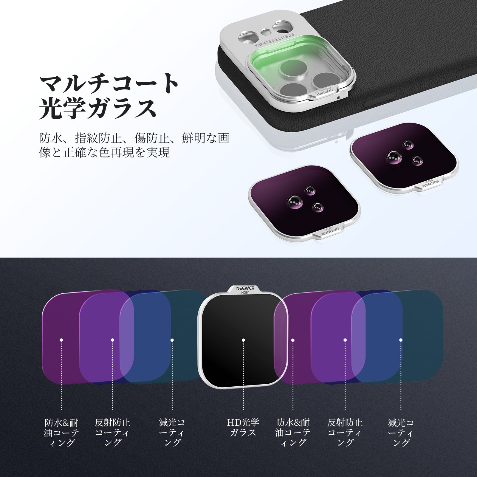 NEEWER NDフィルターセット PA133/PA134スマホケース専用 – NEEWER.JP