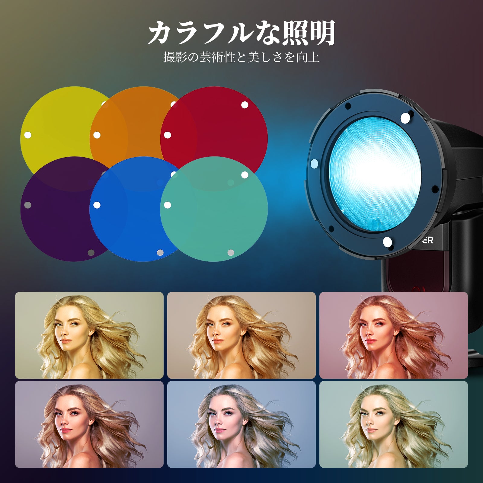NEEWER CRS17 6色ジェルフィルターセット フラッシュ使用は CRS13